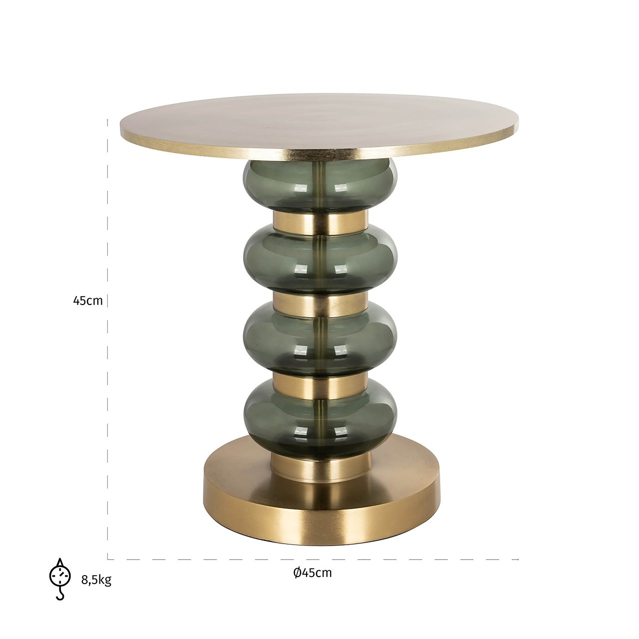 End table Dalina green (Brushed Gold)- Richmond Interiors