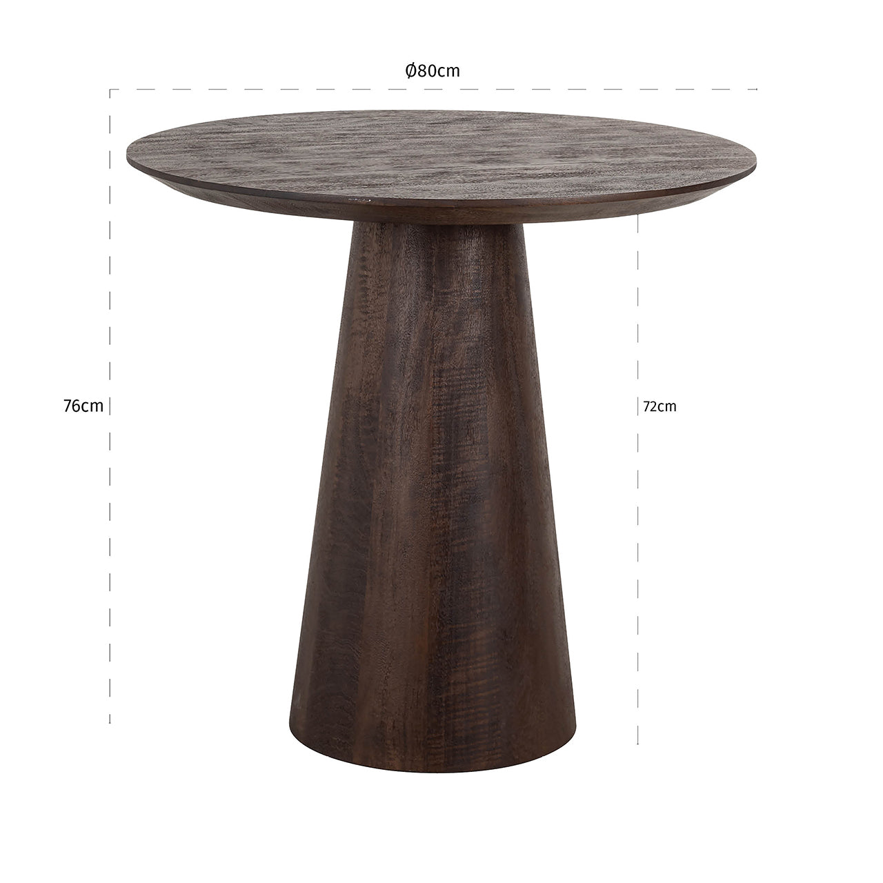 Bistro table Willow 80Ø (Dark brown)- Richmond Interiors