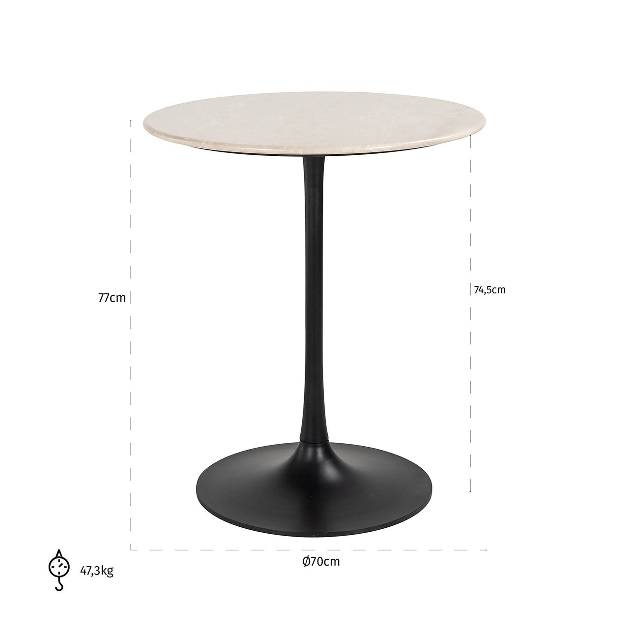 Bistro table Tavolo round (Black)- Richmond Interiors