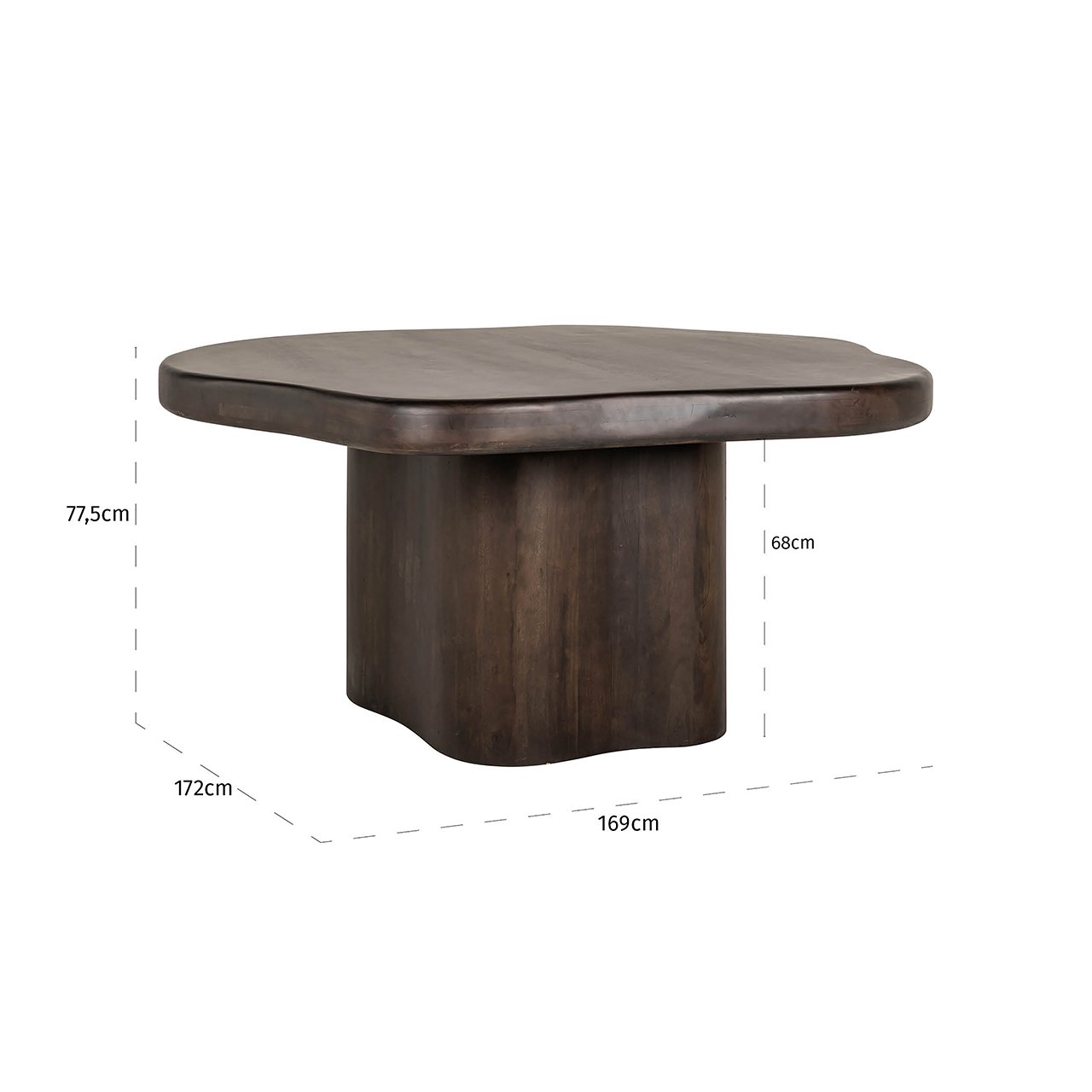 Dining table Sherman organic 152x152 (Brown)- Richmond Interiors