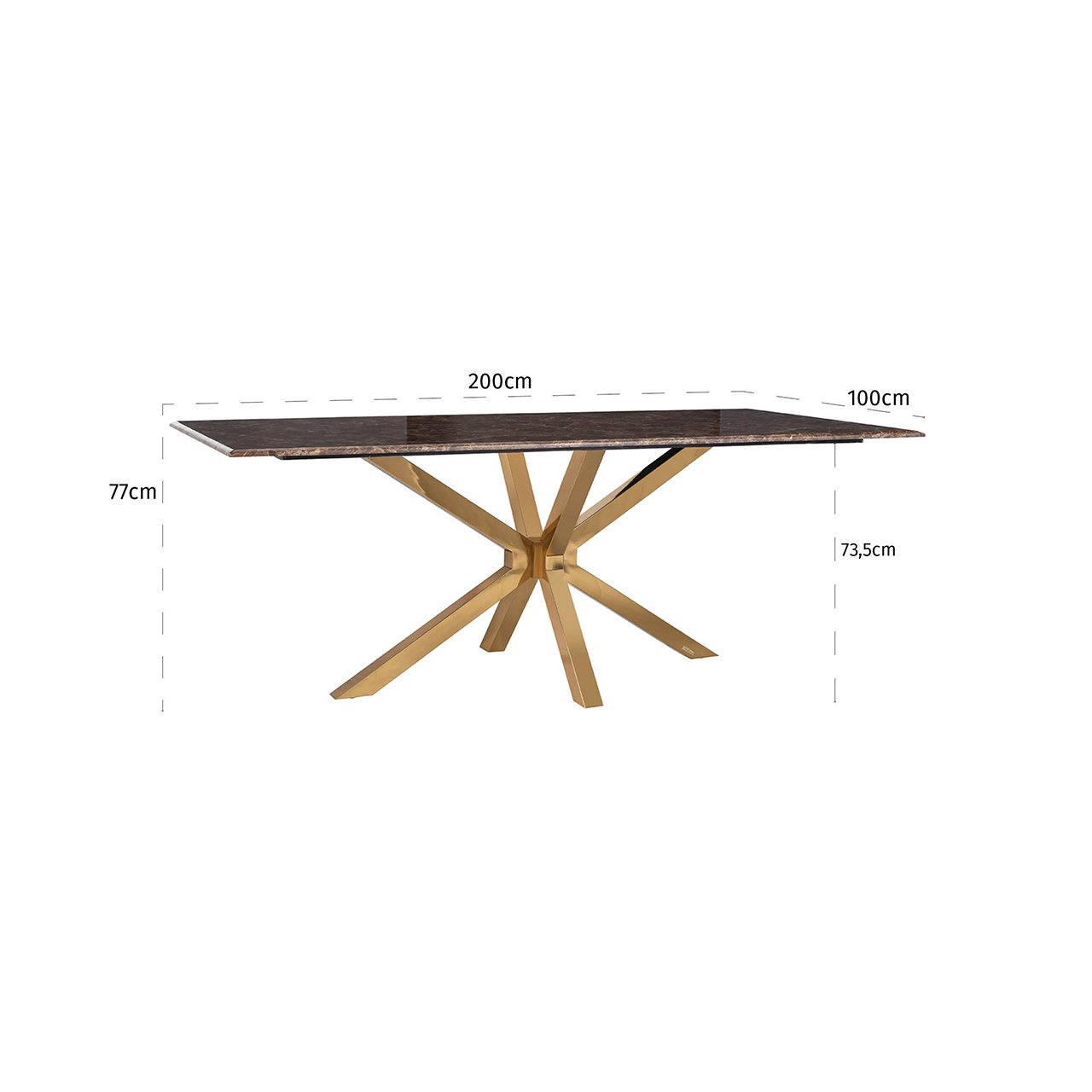 Dining table Conrad (Gold)- Richmond Interiors