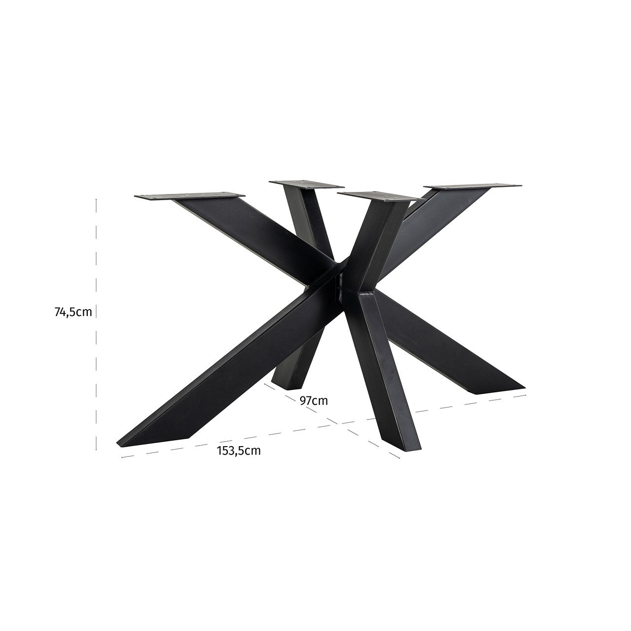 Leg Industrial Spider (155x100) (Black)- Richmond Interiors