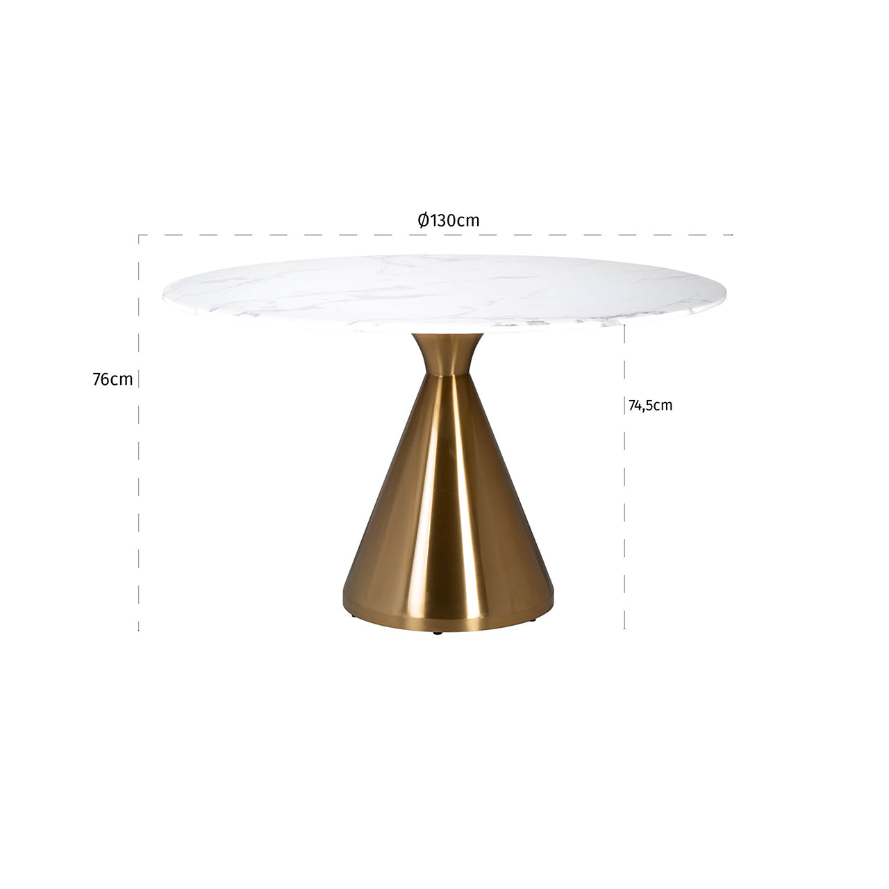 Dining table Tenille 130Ø (Brushed Gold)- Richmond Interiors