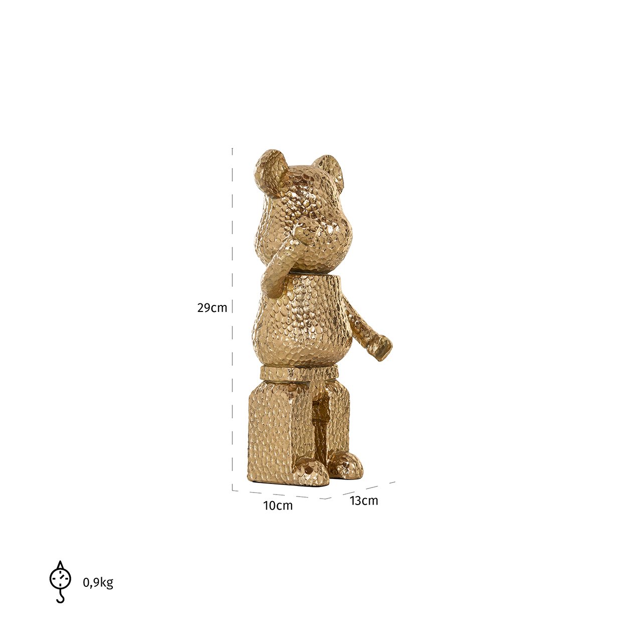 Decorative object Bear standing (Gold)- Richmond Interiors