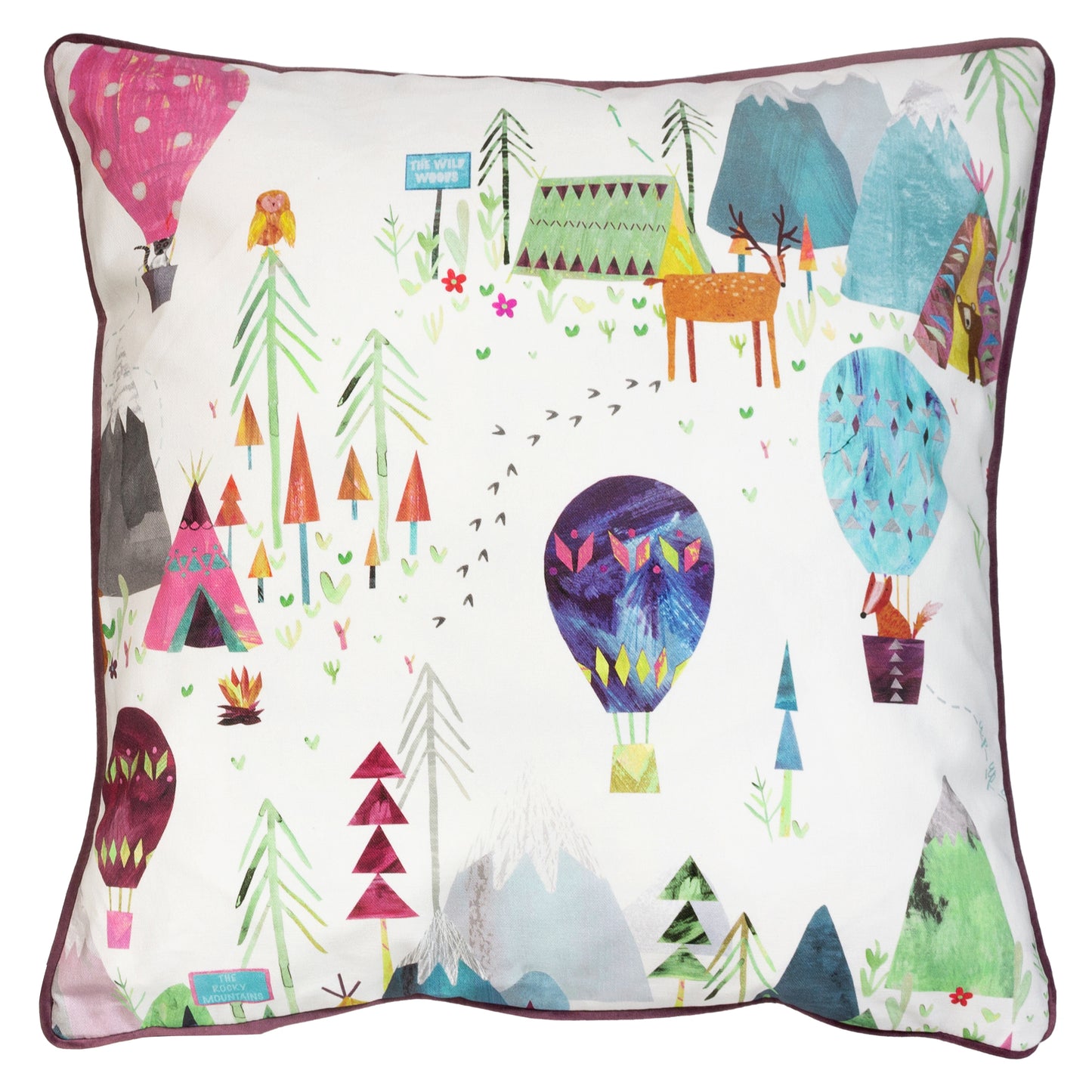 AWAY WE GO 55X55 FEATHER FILLED CUSHION CANDYFLOSS