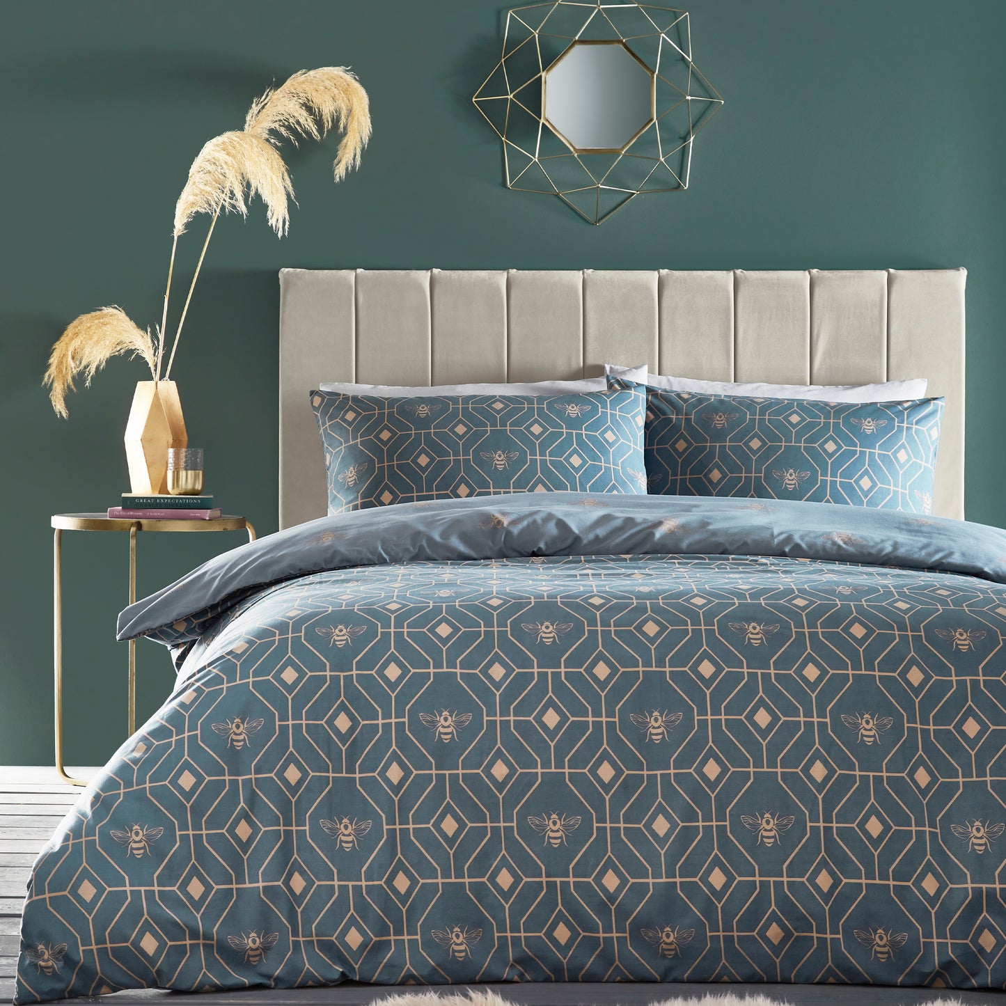 BEE DECO DOUBLE DUVET SET FRENCH BLUE