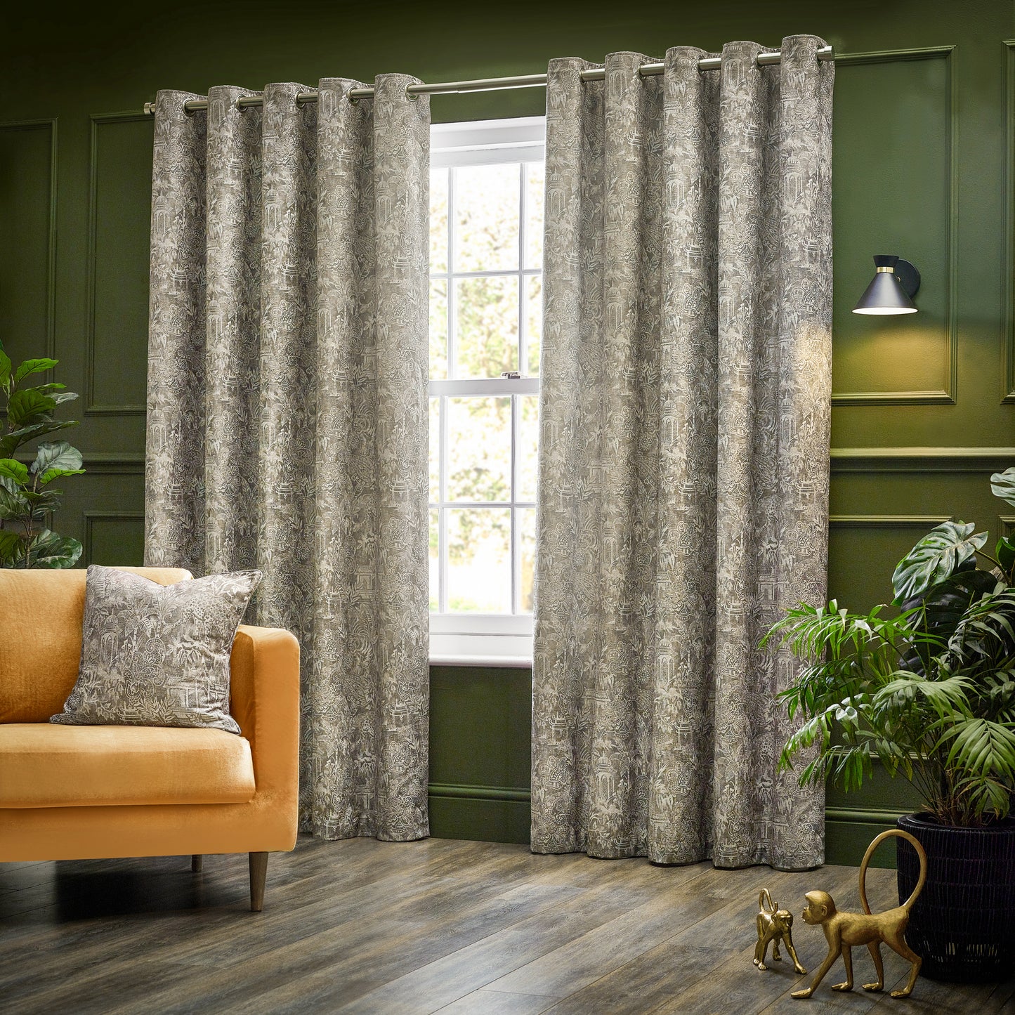 BENGAL 117X137 EYELET CURTAINS LINEN