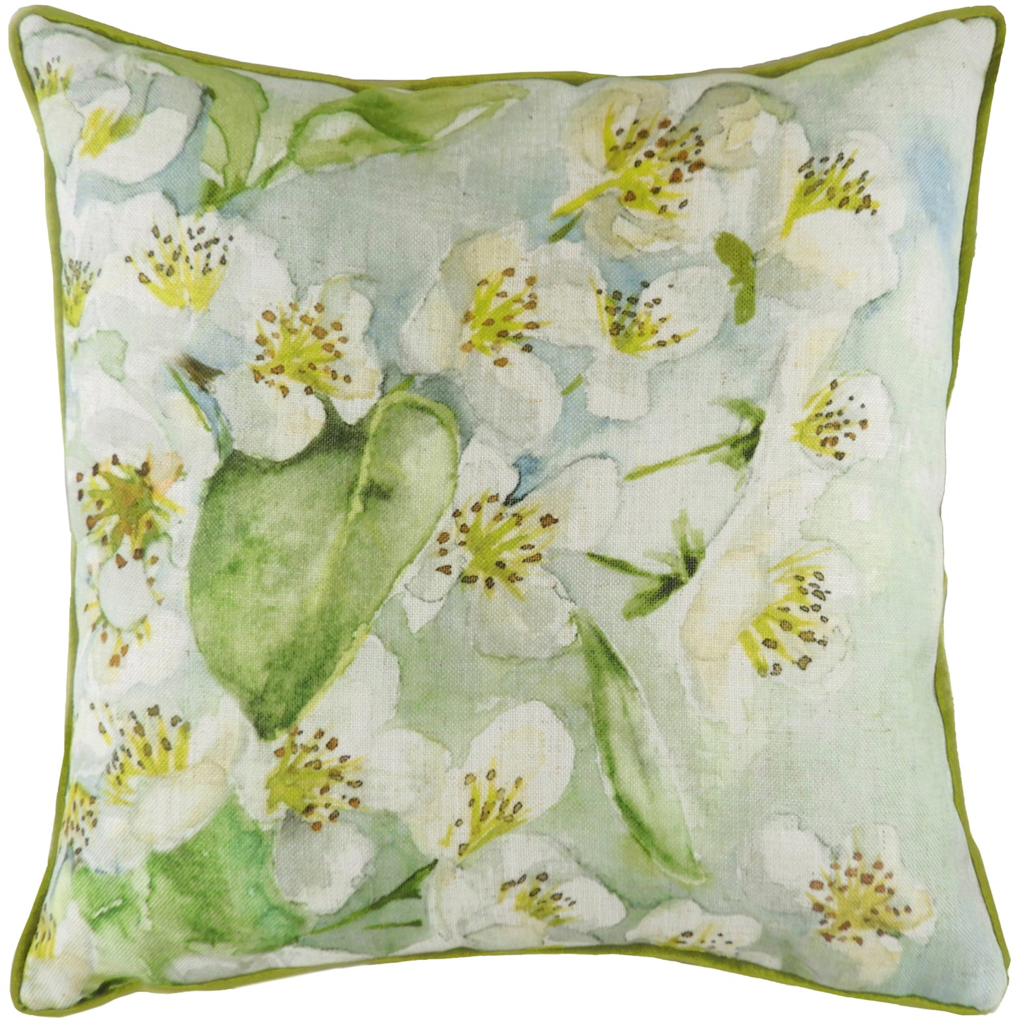 BLOSSOMS PEAR 43X43 FEATHER FILLED CUSHION GREEN