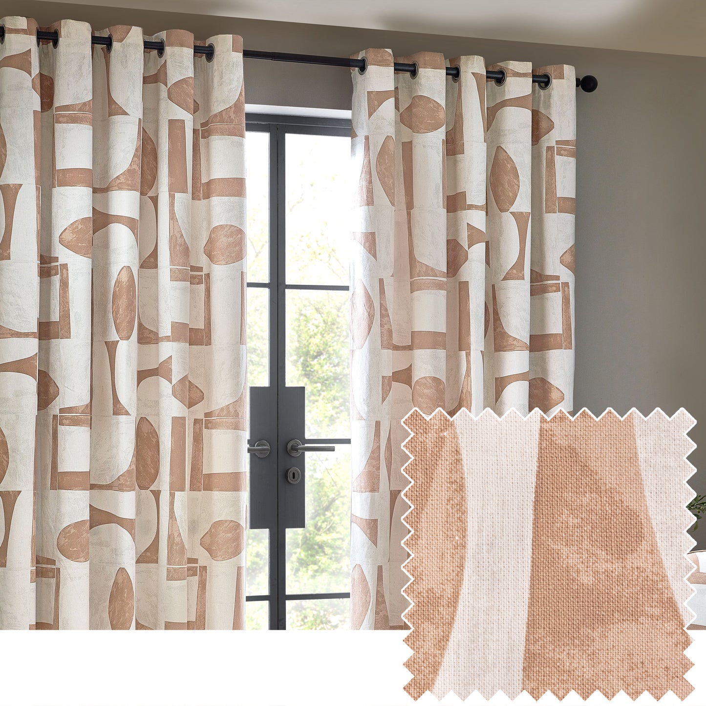 CARRO 117X137 EYELET CURTAINS CLAY