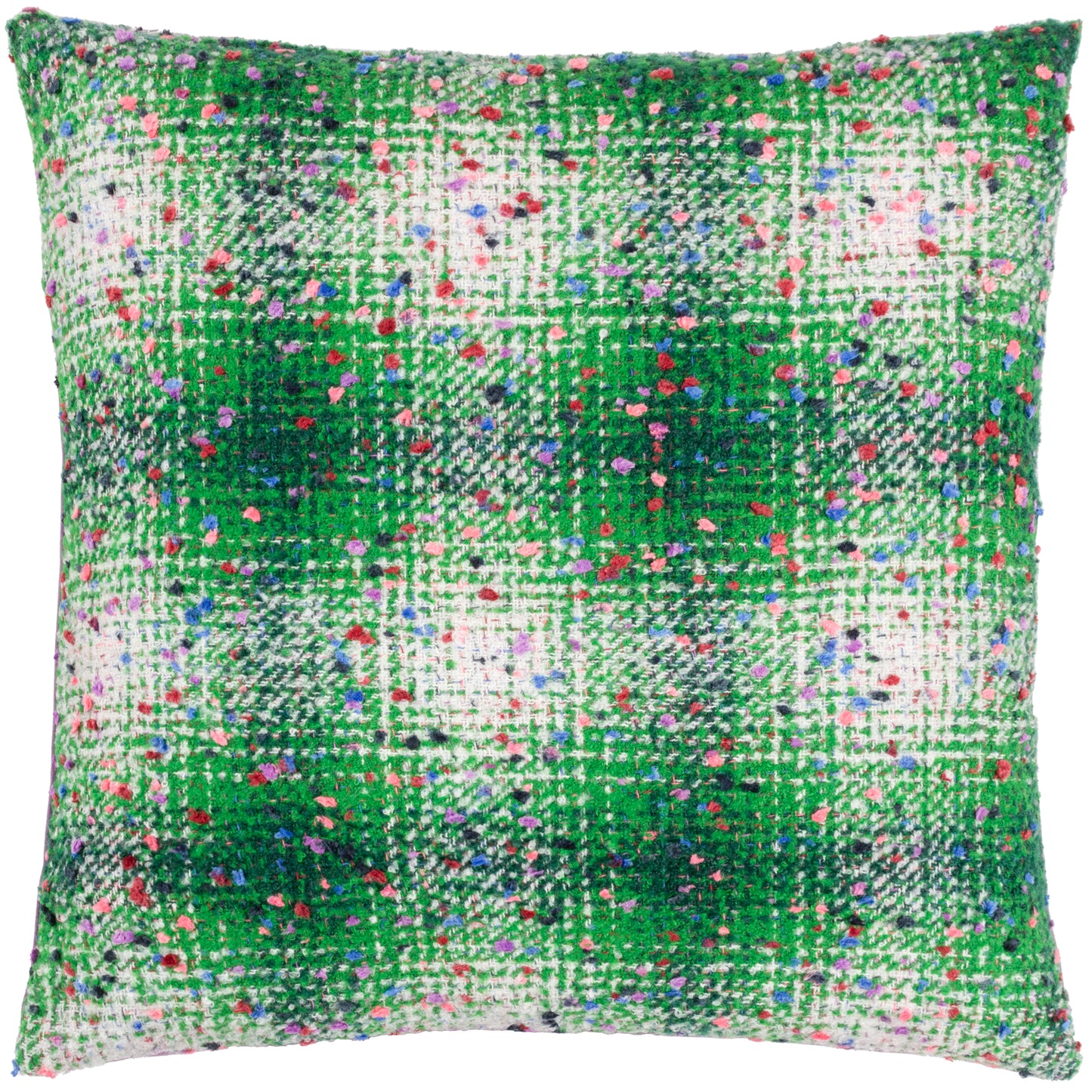 CONNIE CHECK 45X45 FEATHER FILLED CUSHION GREEN/LILAC