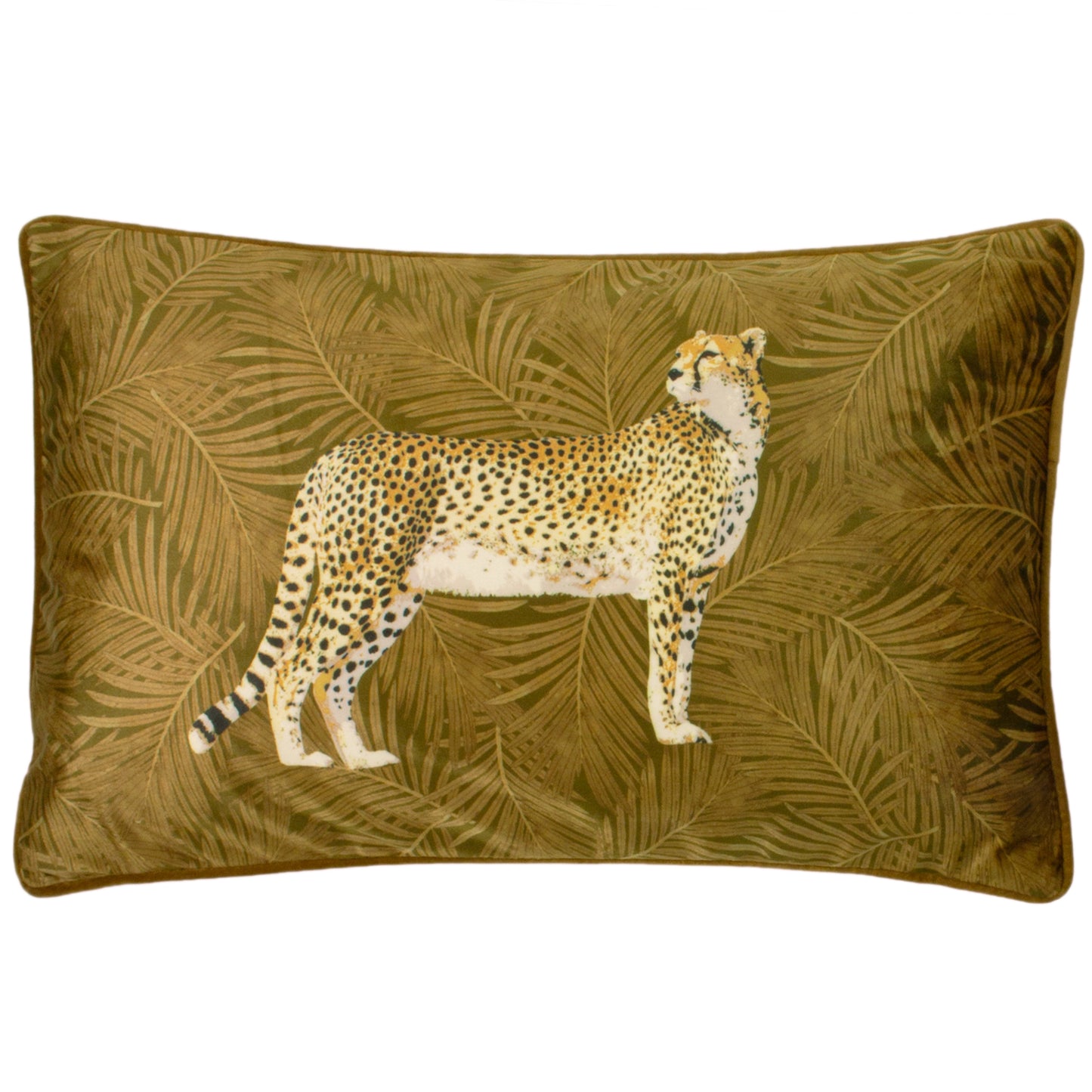 CHEETAH FOREST 30X50 FEATHER FILLED CUSHION GOLD