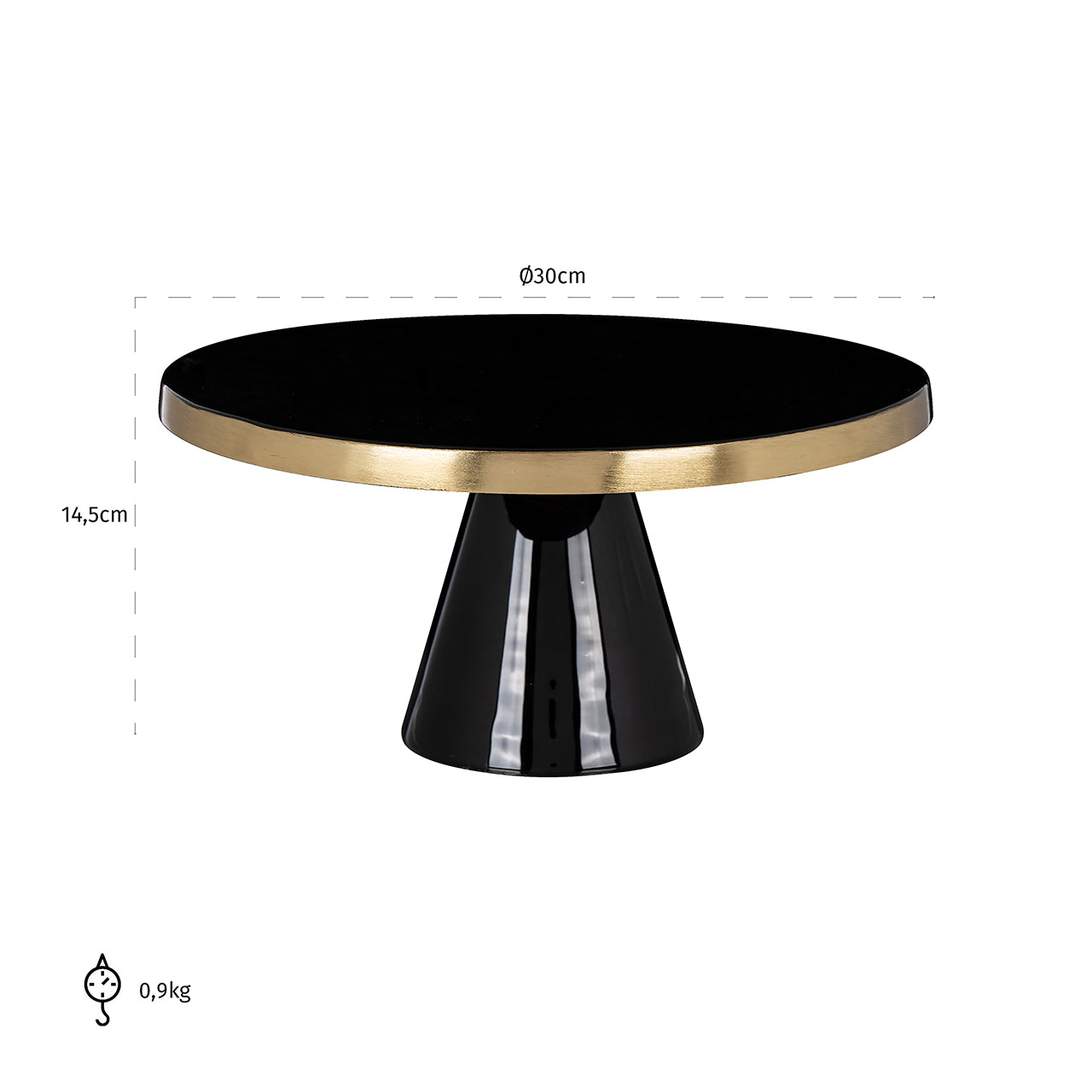 Cakeplate Elena (Black/gold)- Richmond Interiors