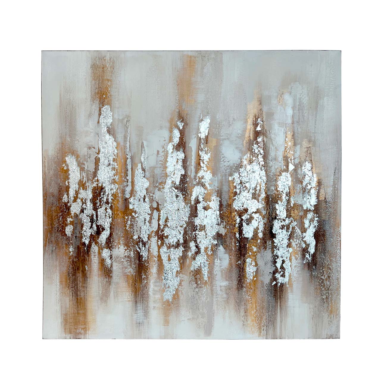 CP344 90x90 Abstract Canvas Cream and White
