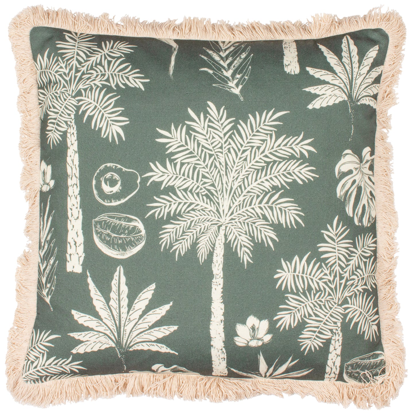 COLONIAL PALM 45X45 FEATHER FILLED CUSHION FOREST