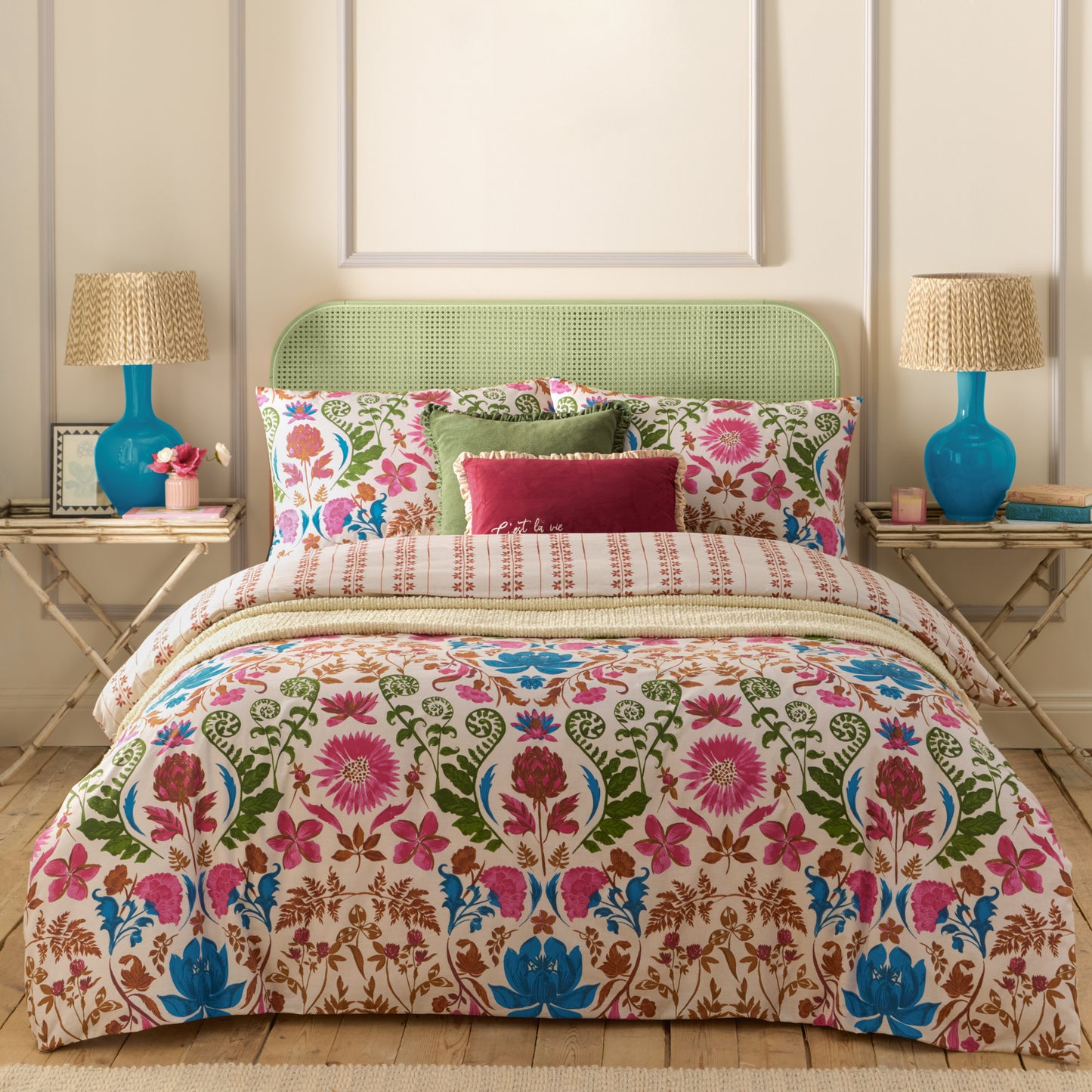 CURIOUS LOTUS SINGLE DUVET SET LINEN
