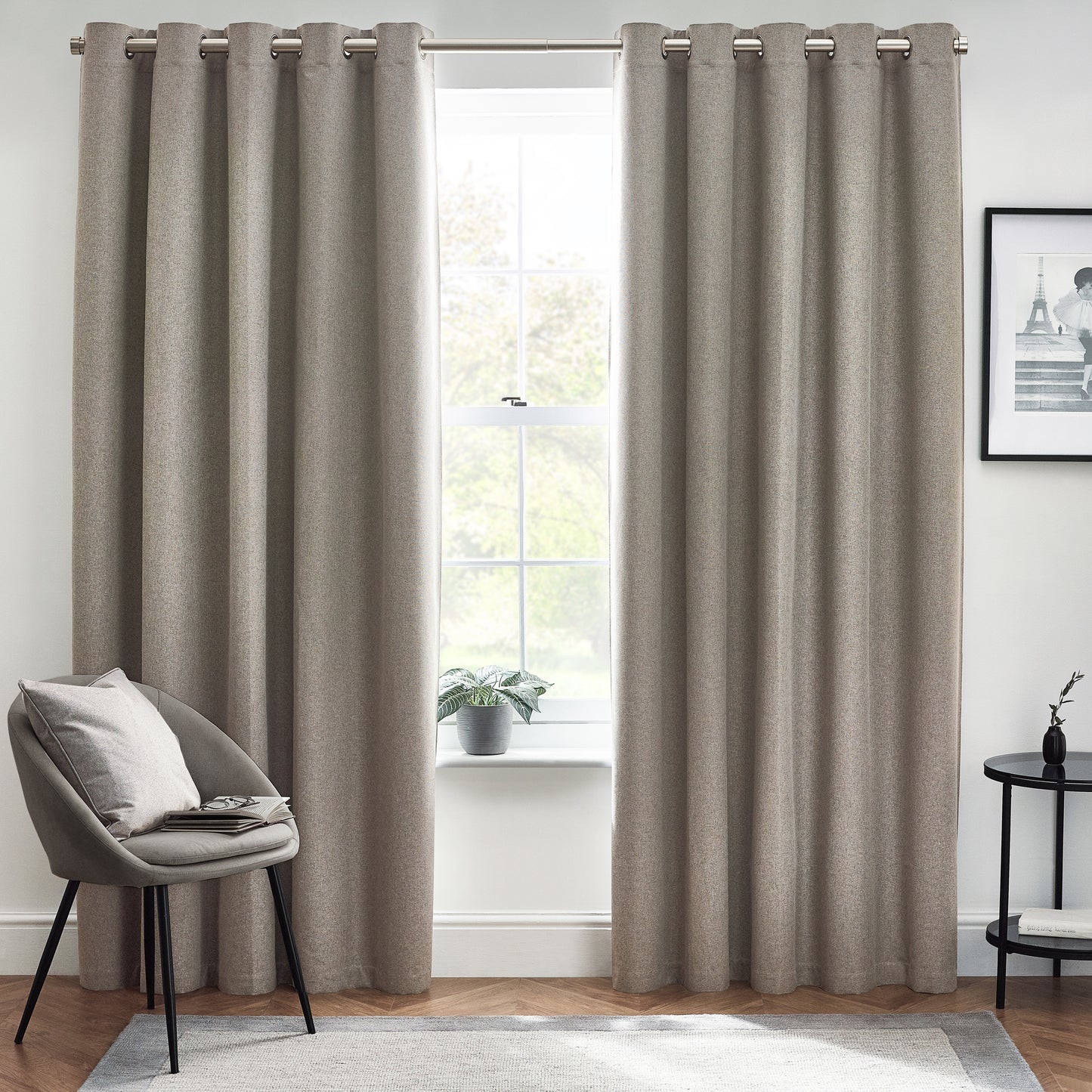 DAWN 229X183 EYELET CURTAIN GREY