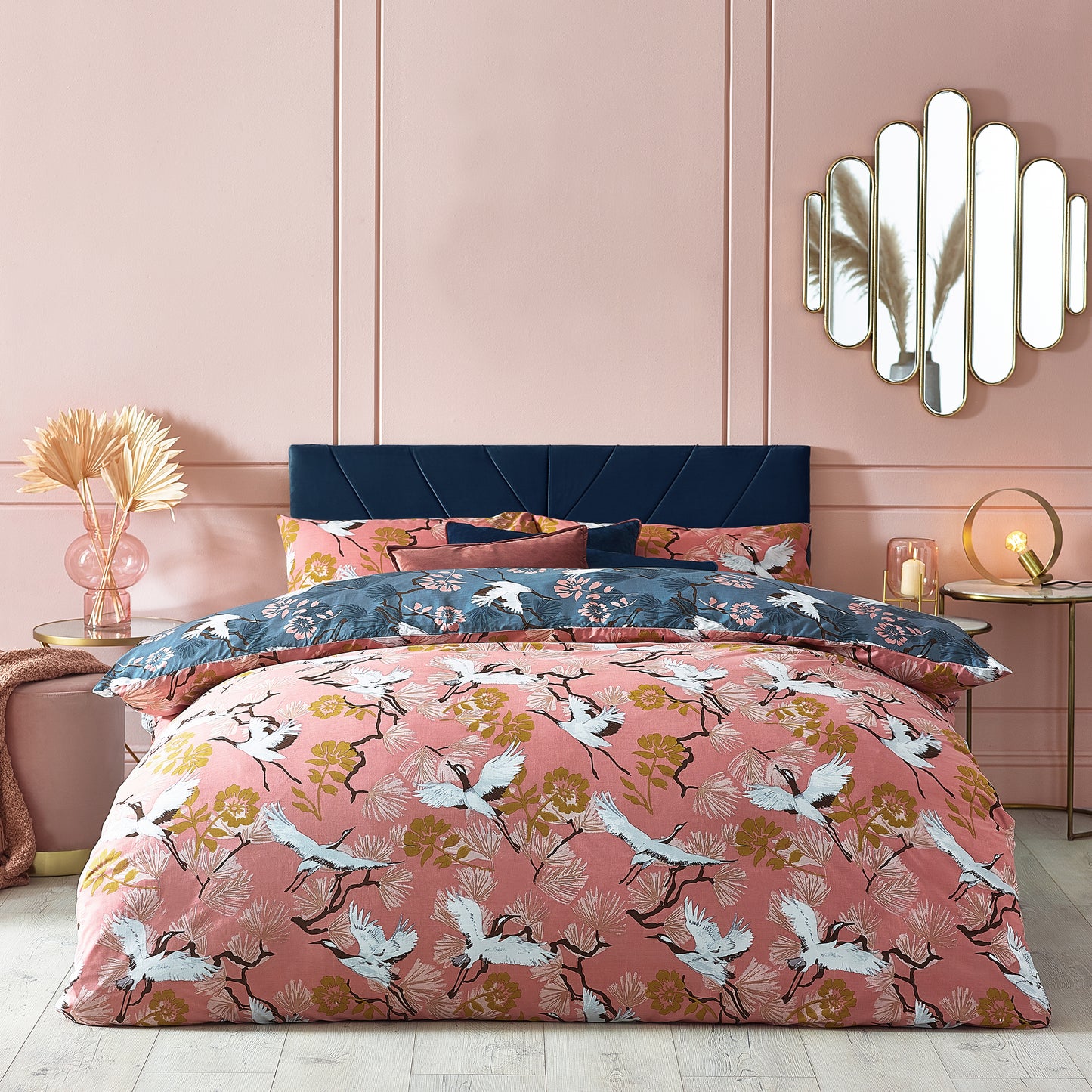 DEMOISELLE SUPER KING SIZE DUVET SET BLUSH