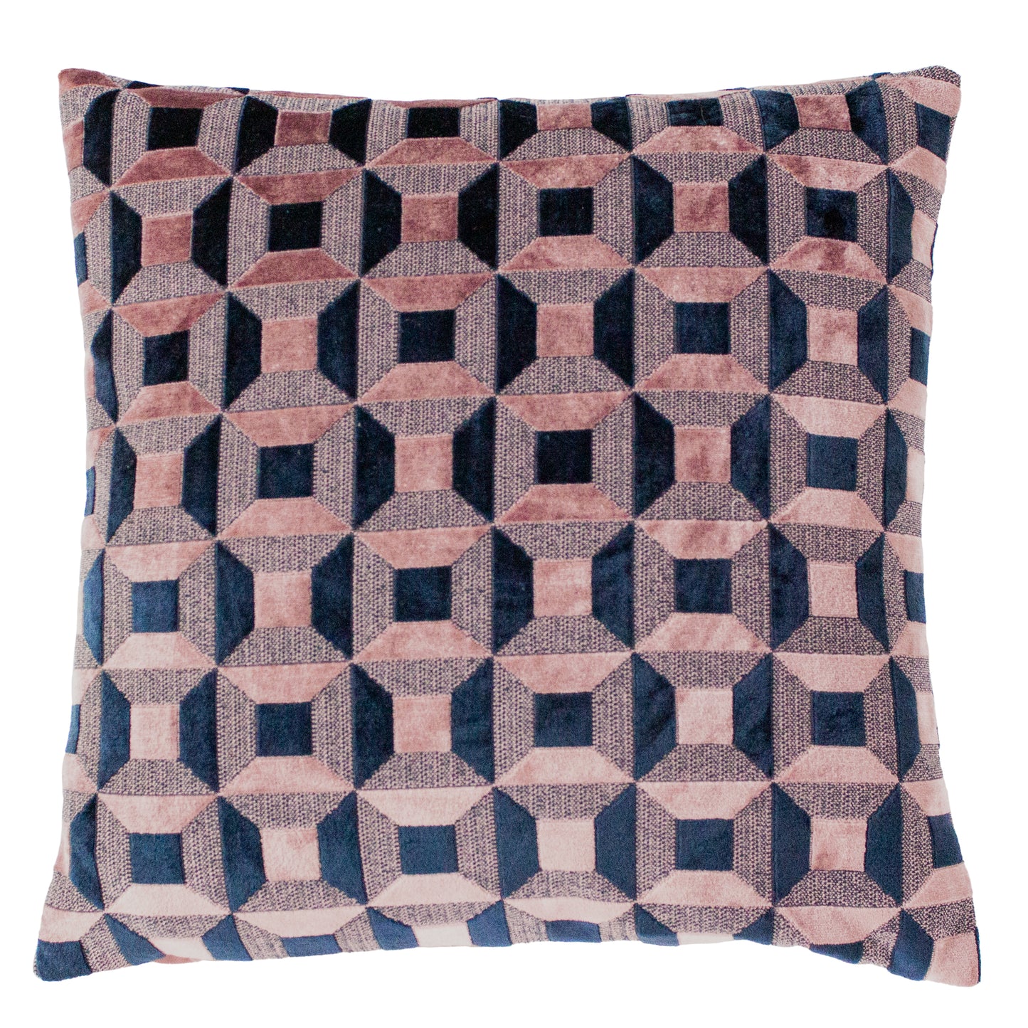 EMPIRE 45X45 FEATHER FILLED CUSHION BLUSH/NAVY