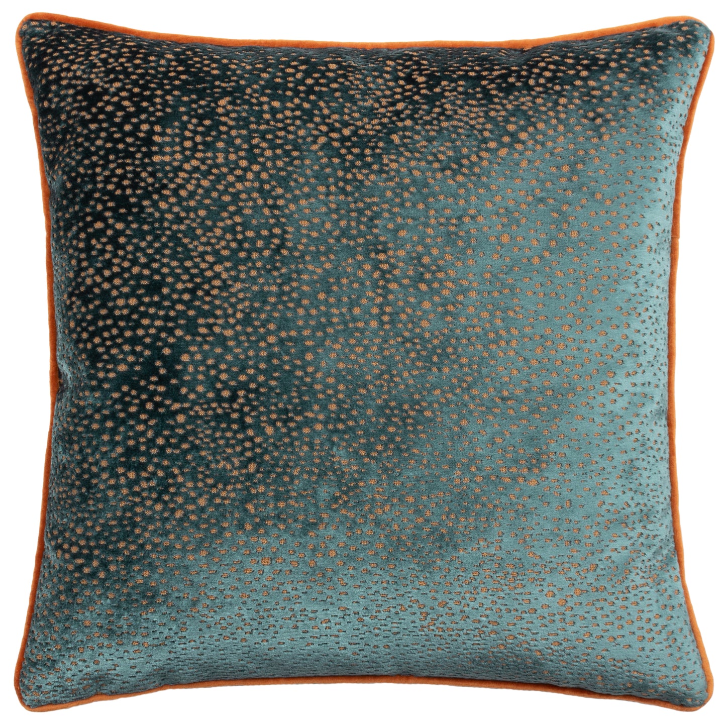 ESTELLE 45X45 FEATHER FILLED CUSHION TEAL/RUST