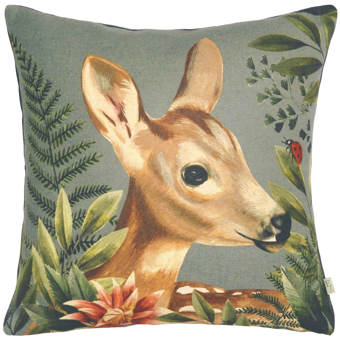 FOREST FAWN PROFILE 43X43 FEATHER FILLED CUSHION GREY