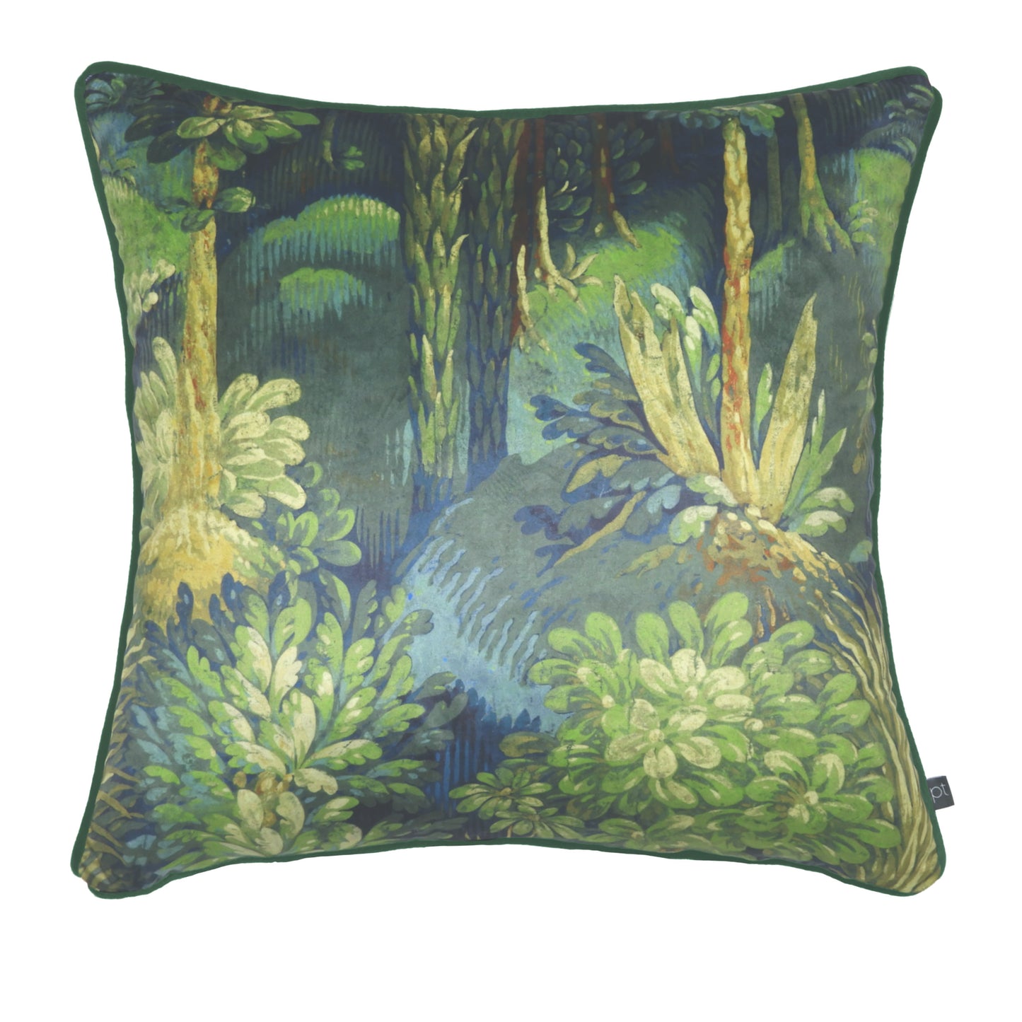 FORBIDDEN FOREST 55X55 FEATHER FILLED CUSHION SAPPHIRE