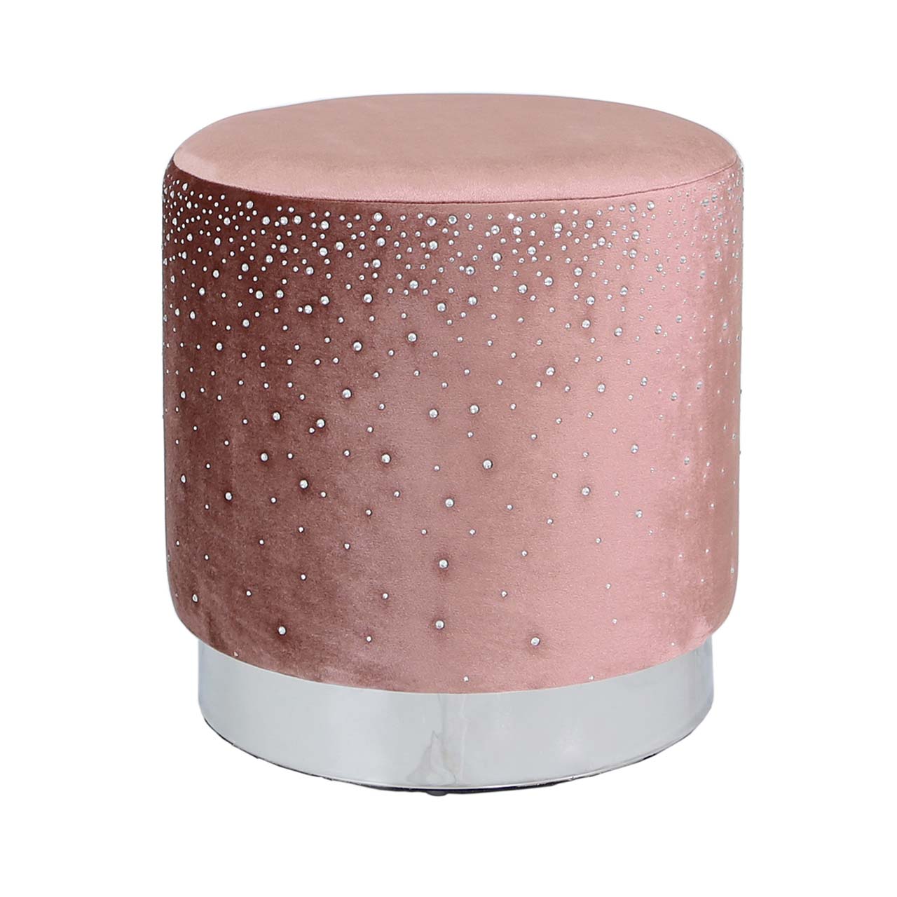 Round Stool With arkle Diamante Rose Pink