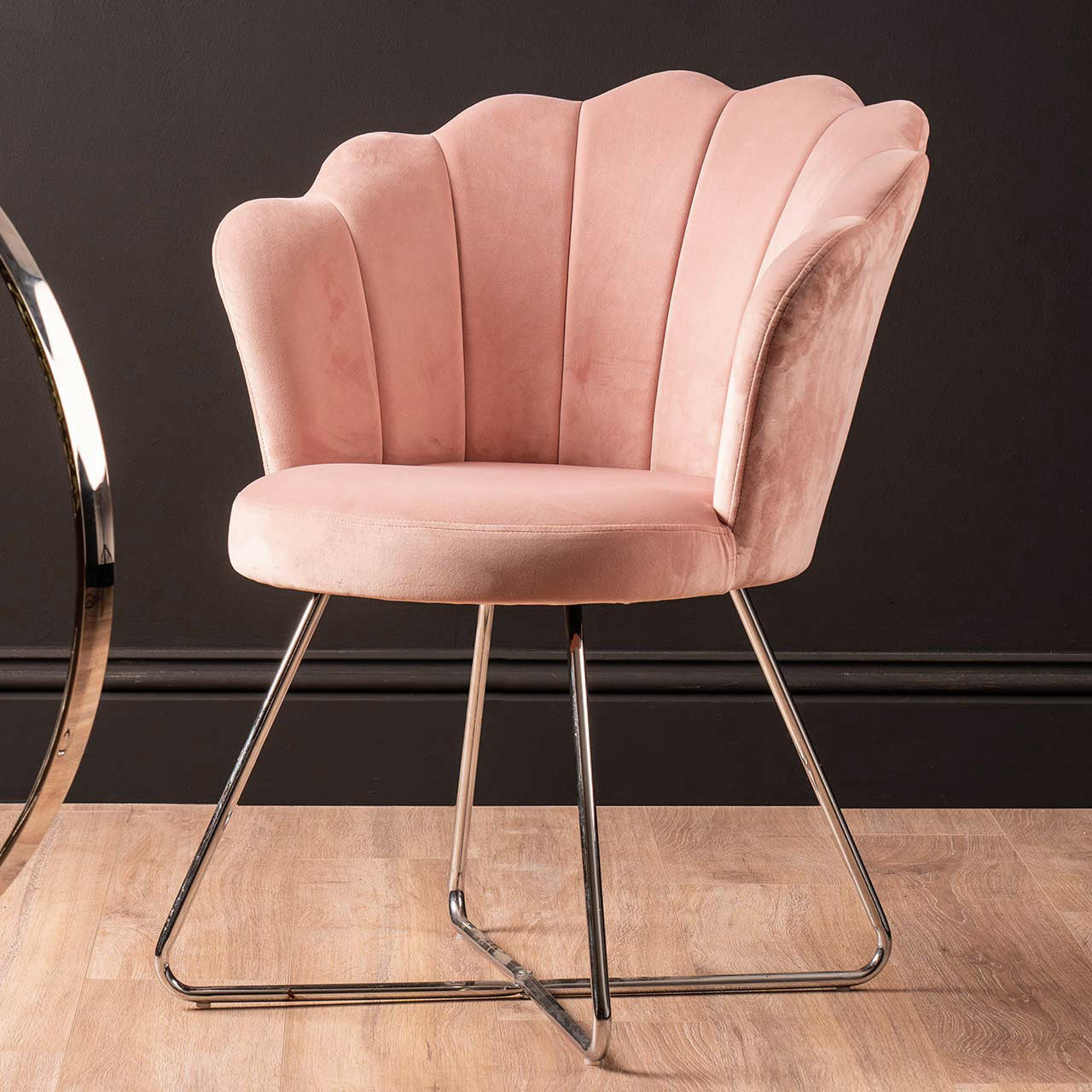 Ariel Shell Back Chair Light Pink