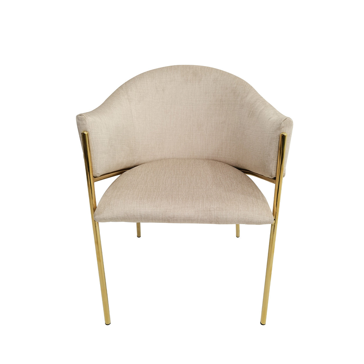 Louis Cream Patterned Velvet Dining Chair with Gold Legs