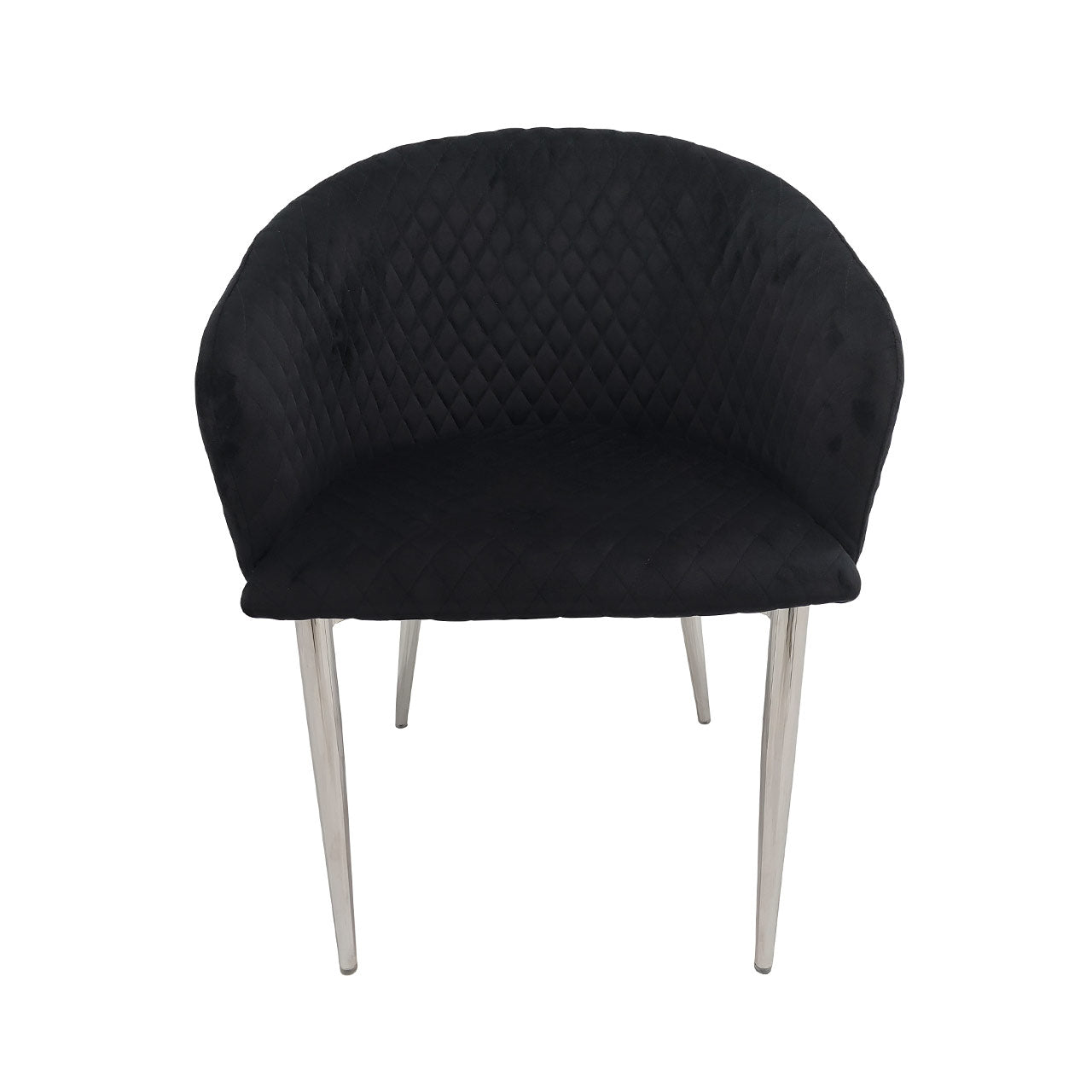 Cade Black Velvet Dining Chair with Chrome Legs