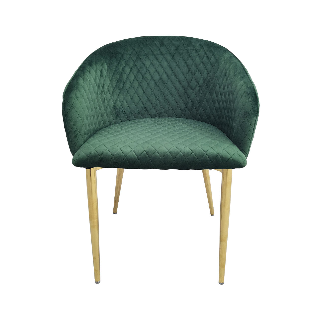 Cade Green Velvet Dining Chair with Gold Legs