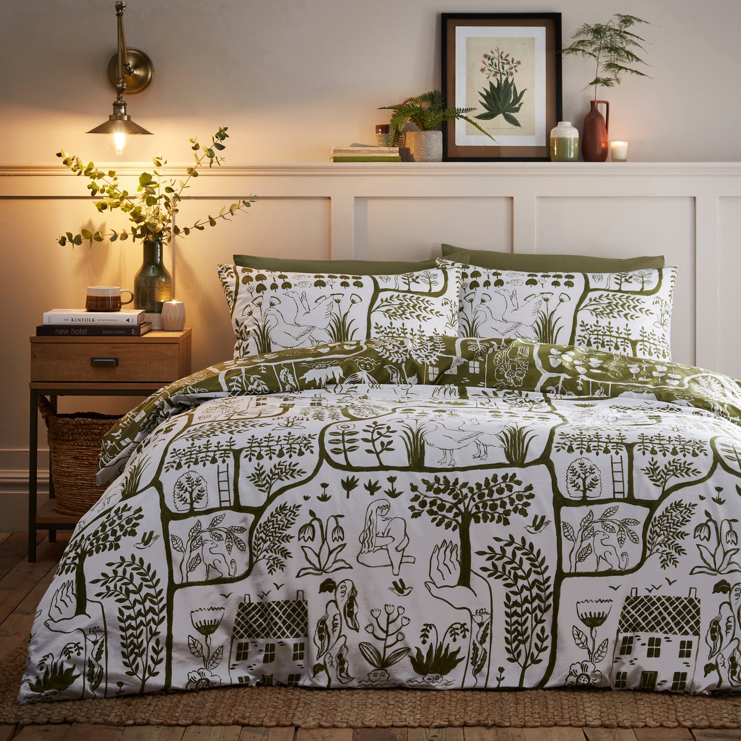 FRIDA KING SIZE DUVET SET MOSS