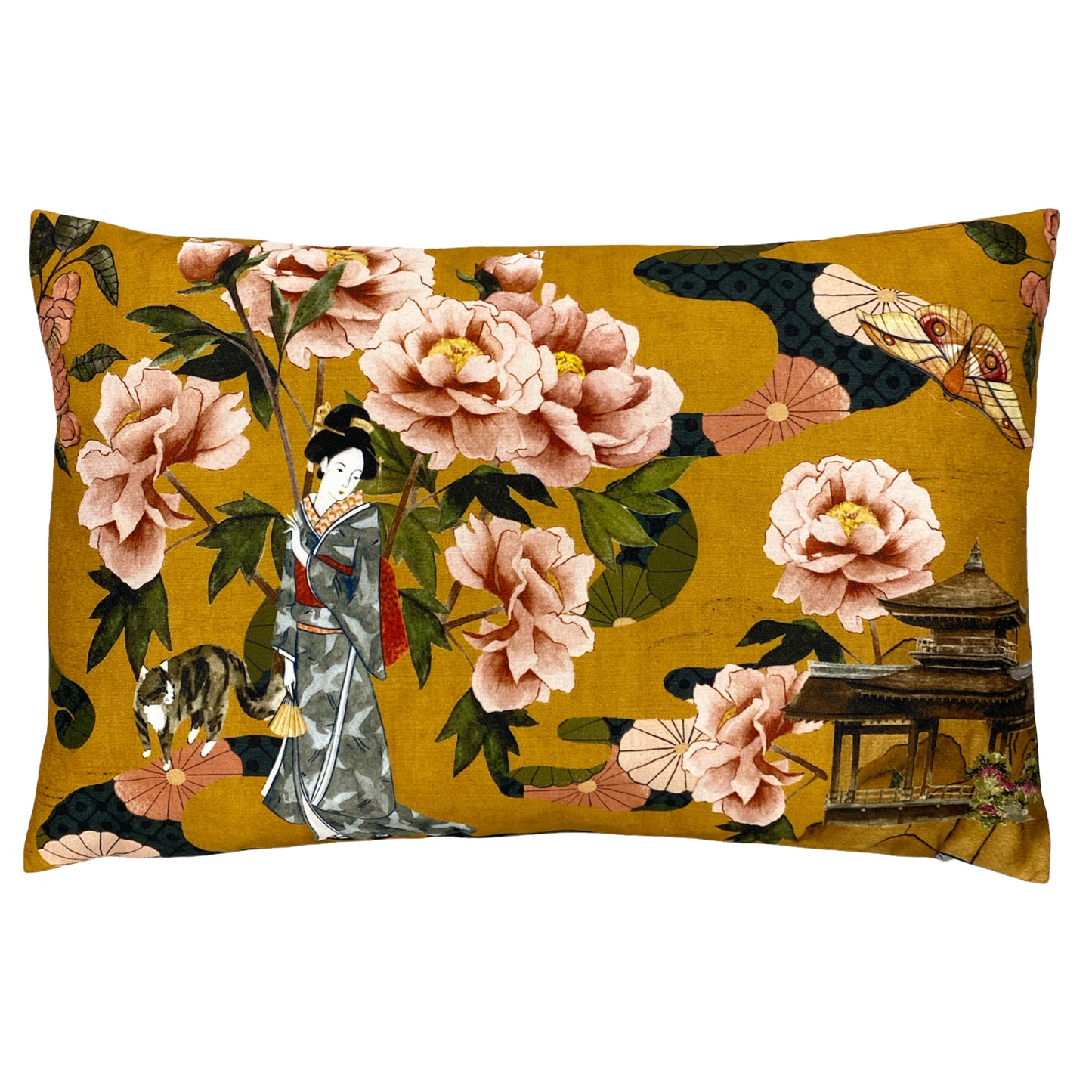 GEISHA 30X50 FEATHER FILLED CUSHION OCHRE