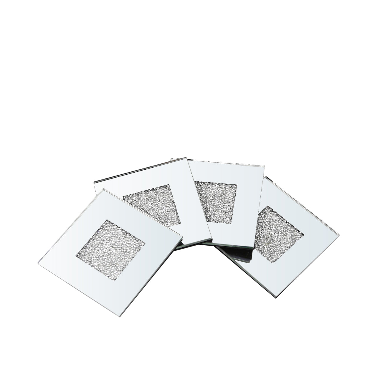 Set Of 4 Milano Coasters Silver