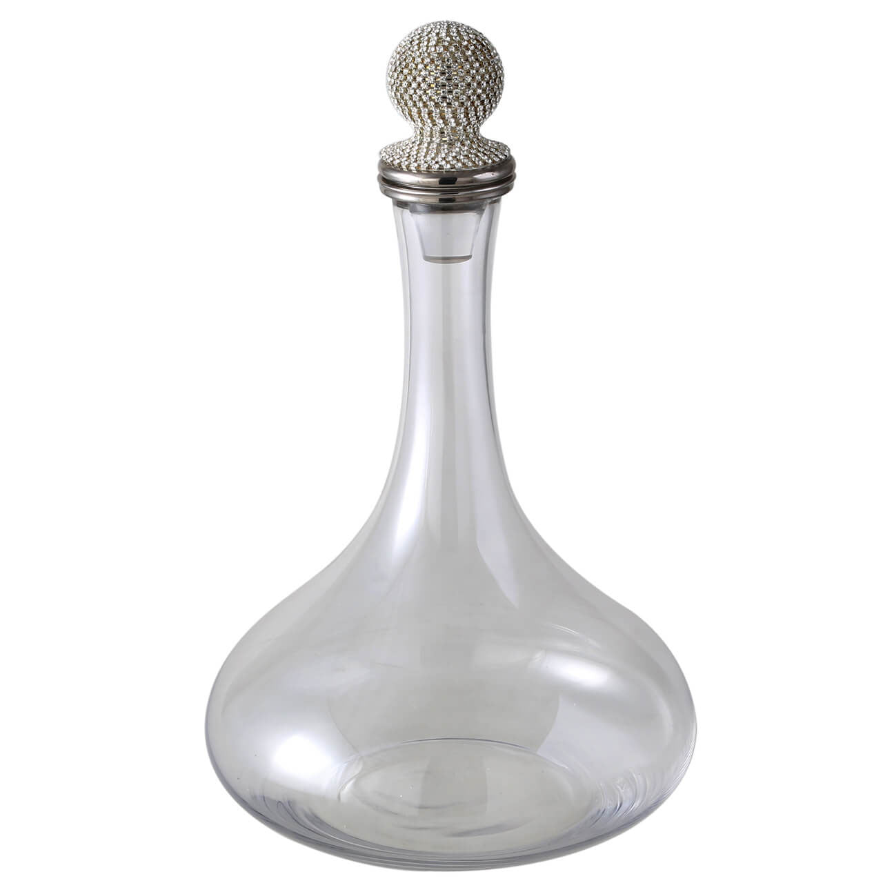 Milano Glass Decanter Silver Diamante Lid