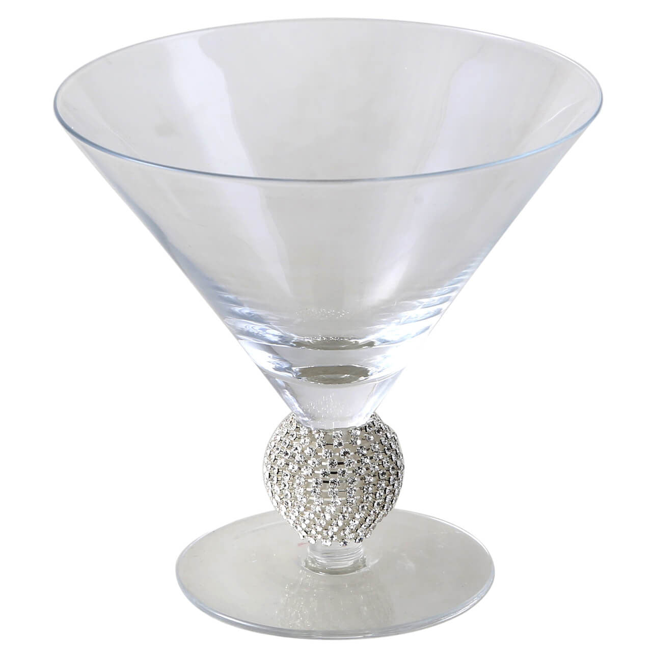 Milano Ice Cream Glass Silver Diamante Ball