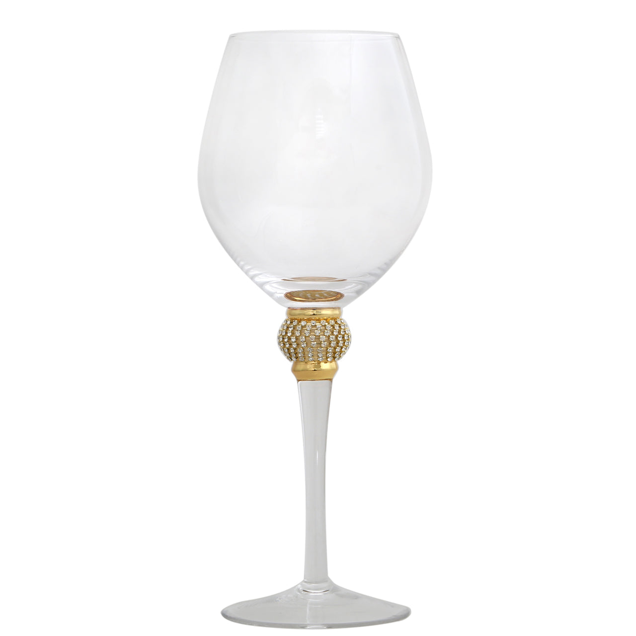 Milano Red Wine Glass Diamante Ball