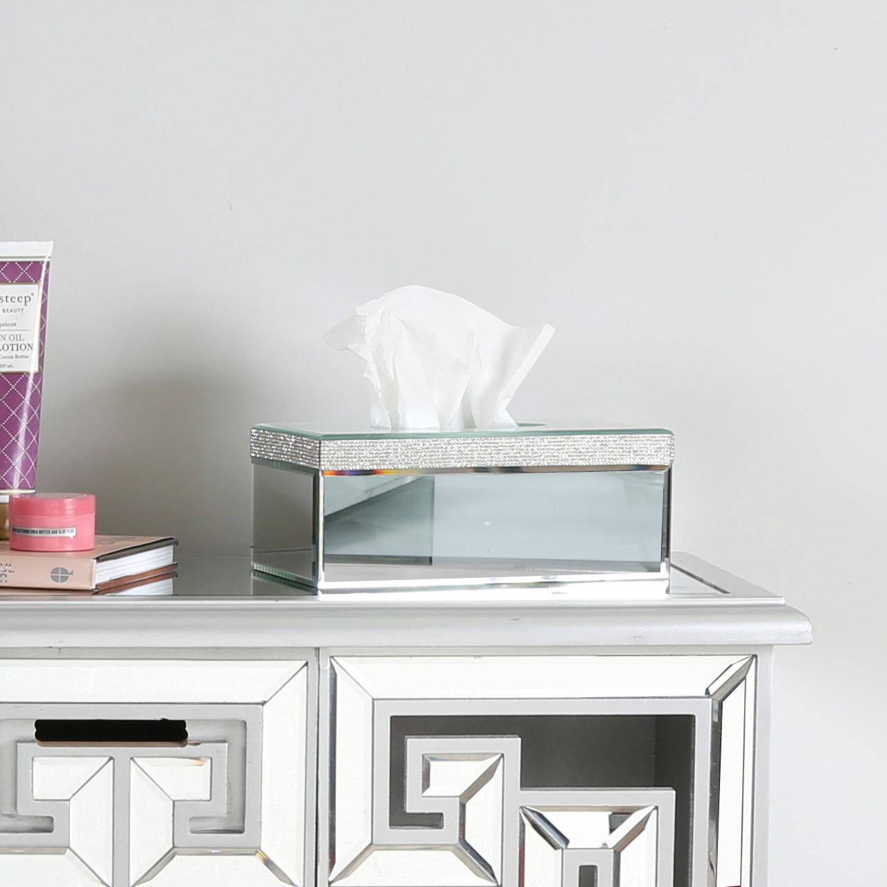 Glitz And Mirror Rectangular Tissue Box Holder