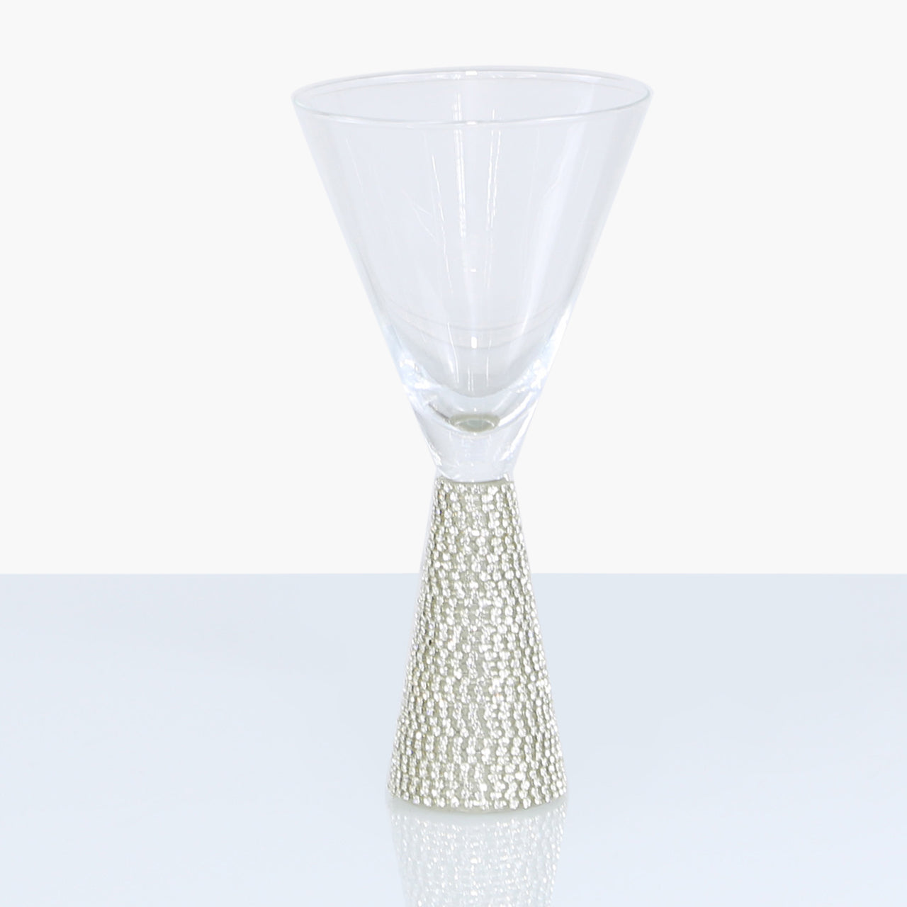 Milano Wine Glass Diamante Stem Silver