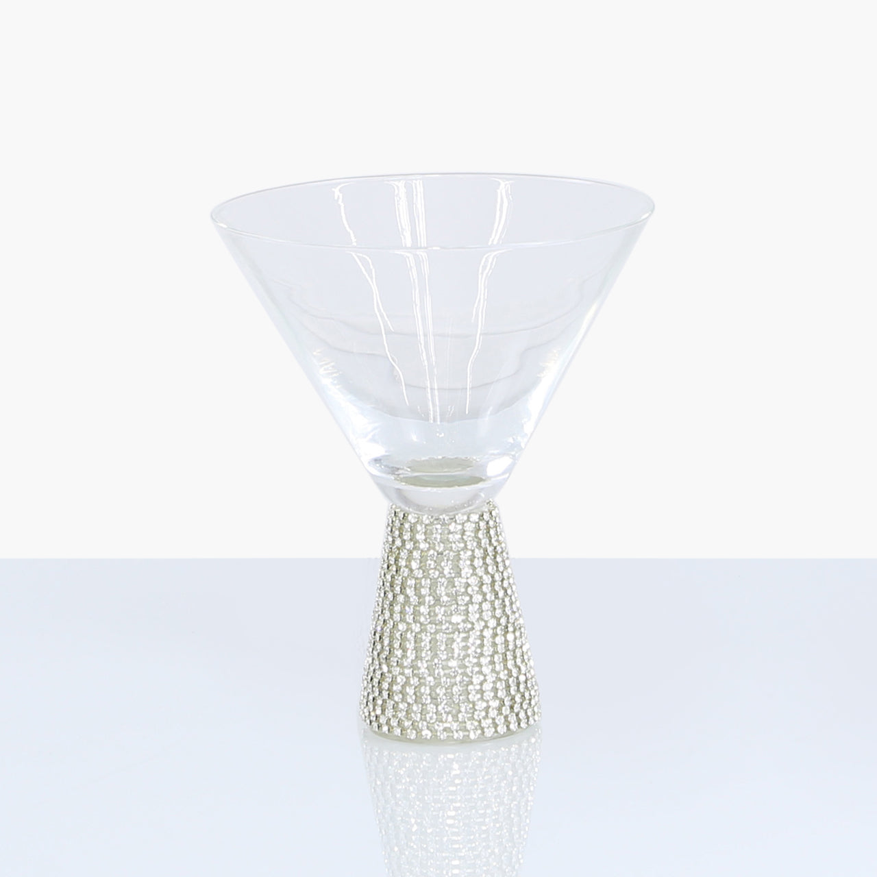 Milano Martini Glass Diamante Stem Silver