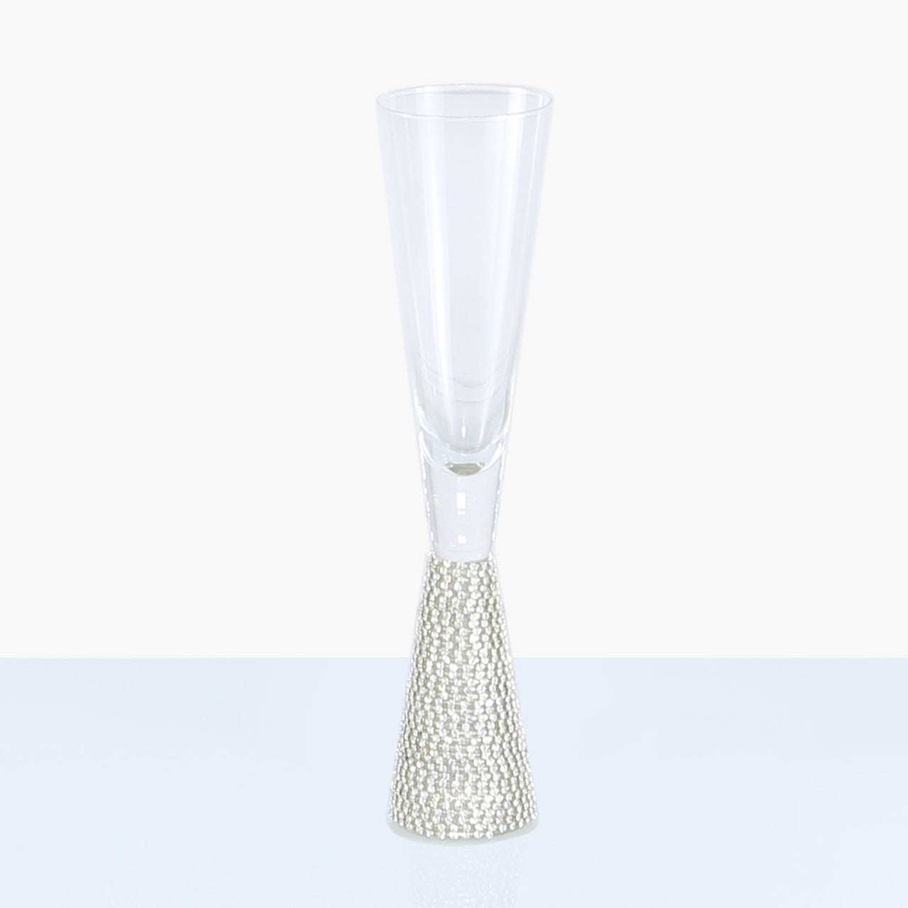 Milano Champagne Glass Diamante Stem Silver
