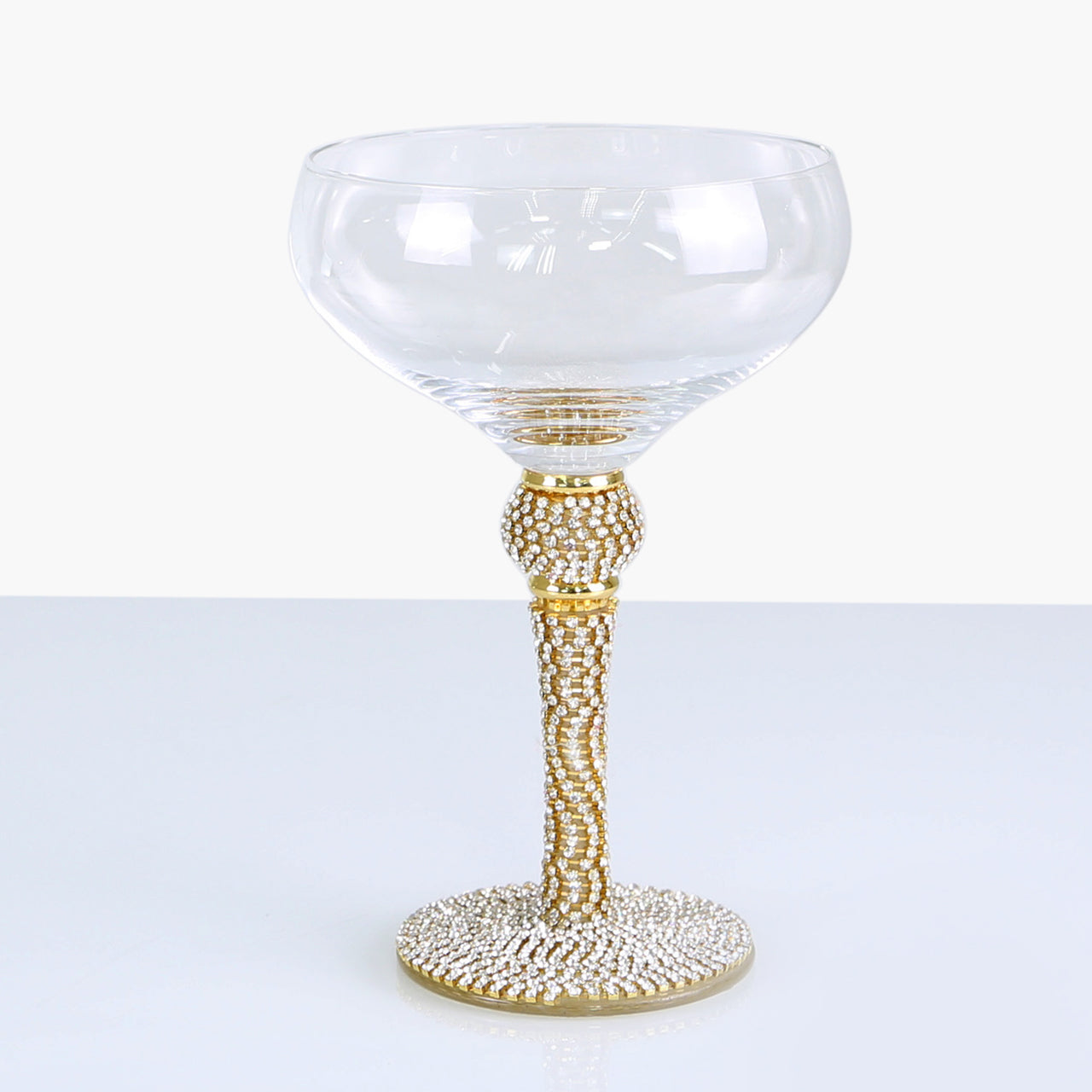 Milano Champagne Saucer Gold Diamante Stem and Ball