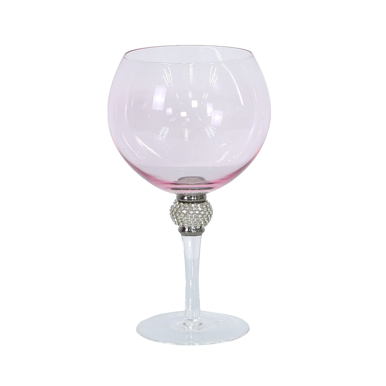 Milano Gin Glass Pink Glass Diamante Ball