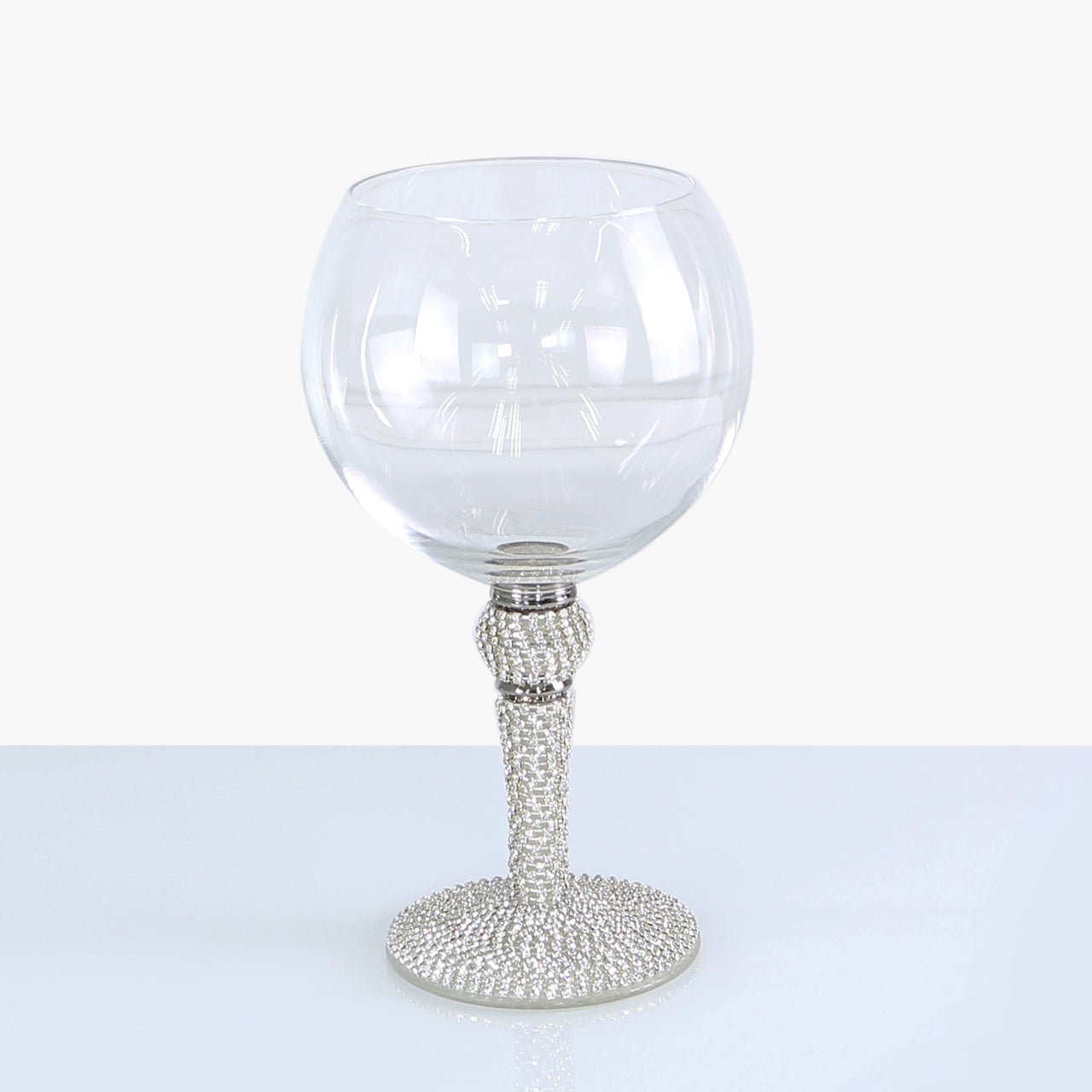 Milano Gin Glass Silver Diamante Stem and Ball