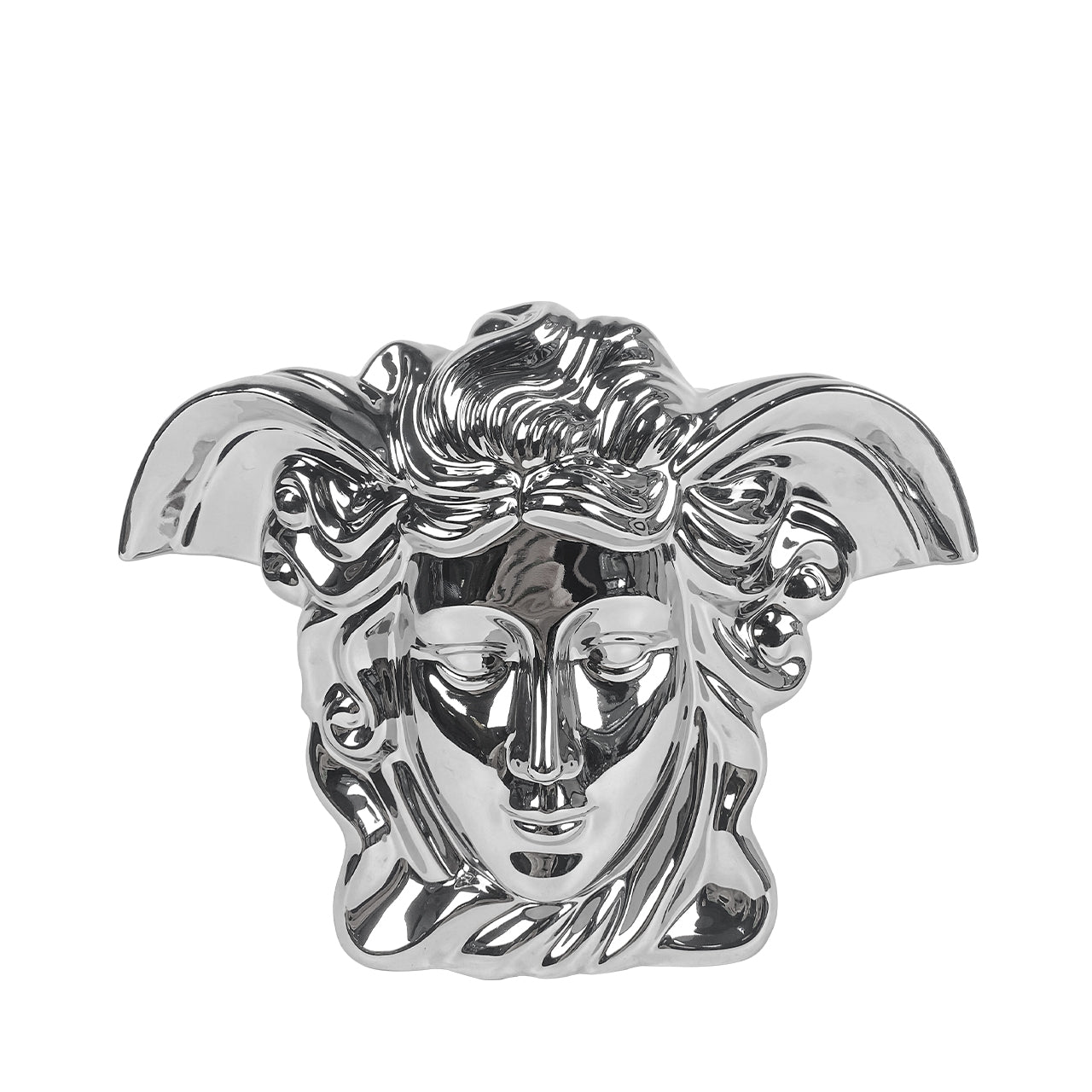Large Medusa Sculpture Silver Vase