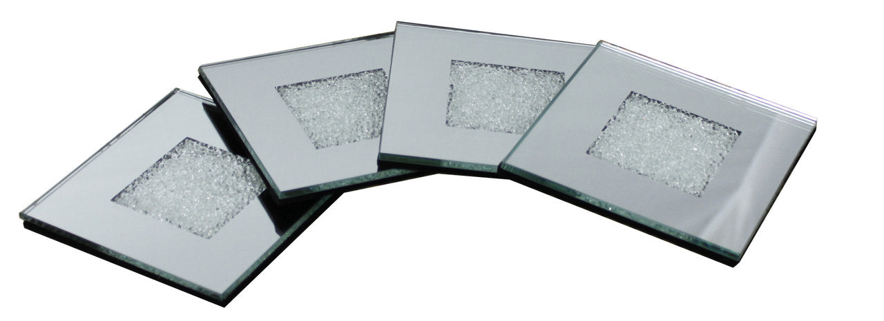 Set Of 4 Moondust Coasters Silver