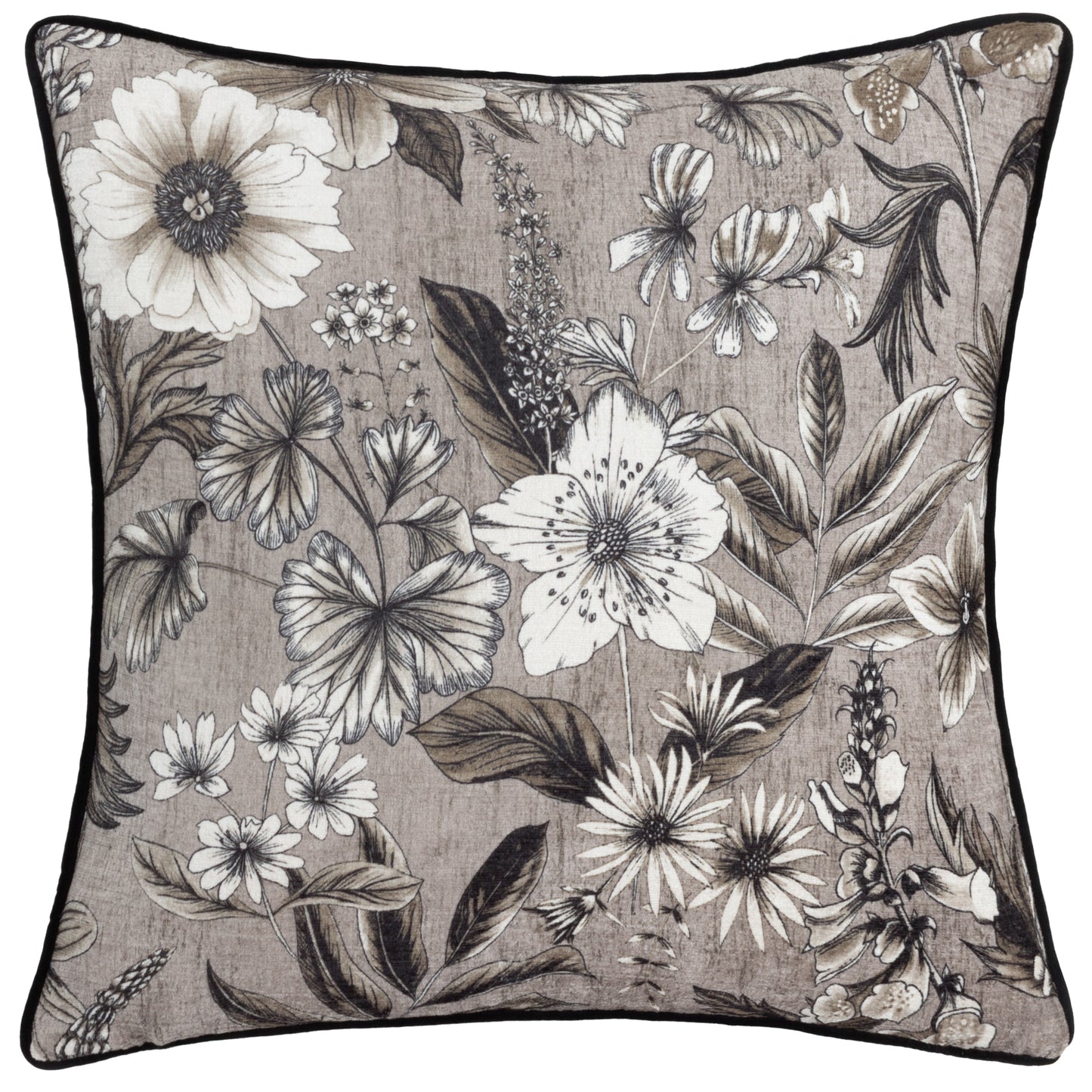 HARLINGTON BOTANY 50X50 FEATHER FILLED CUSHION SEPIA