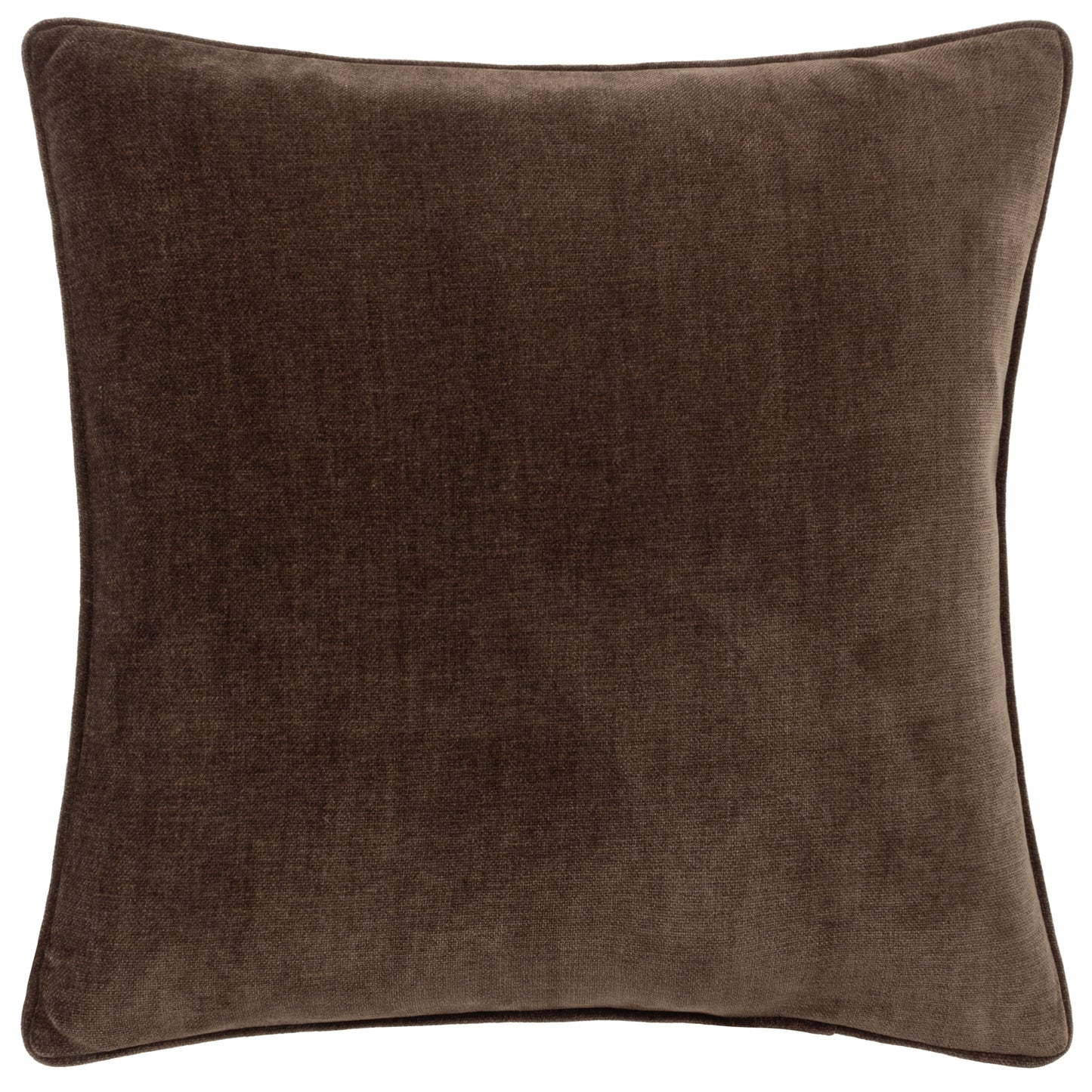 HEAVY CHENILLE 50X50 FEATHER FILLED CUSHION BROWN