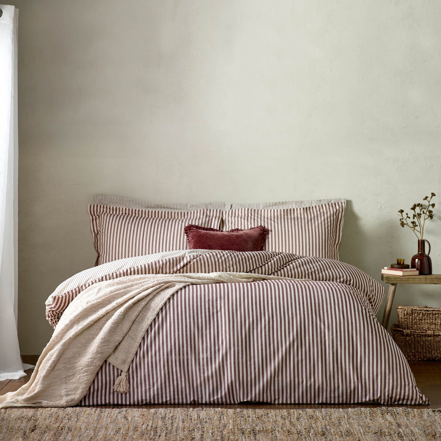 HEBDEN SINGLE DUVET SET BEETROOT
