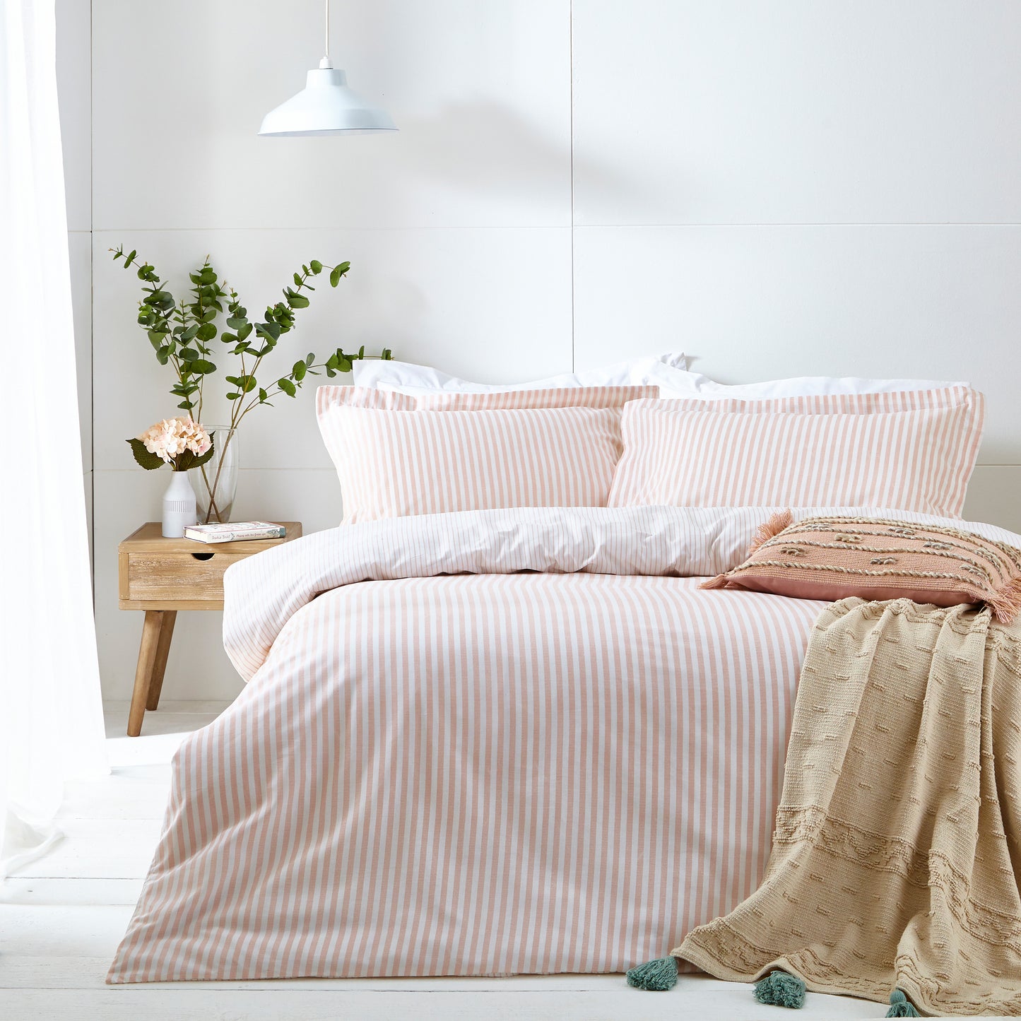 HEBDEN SINGLE DUVET SET BLUSH