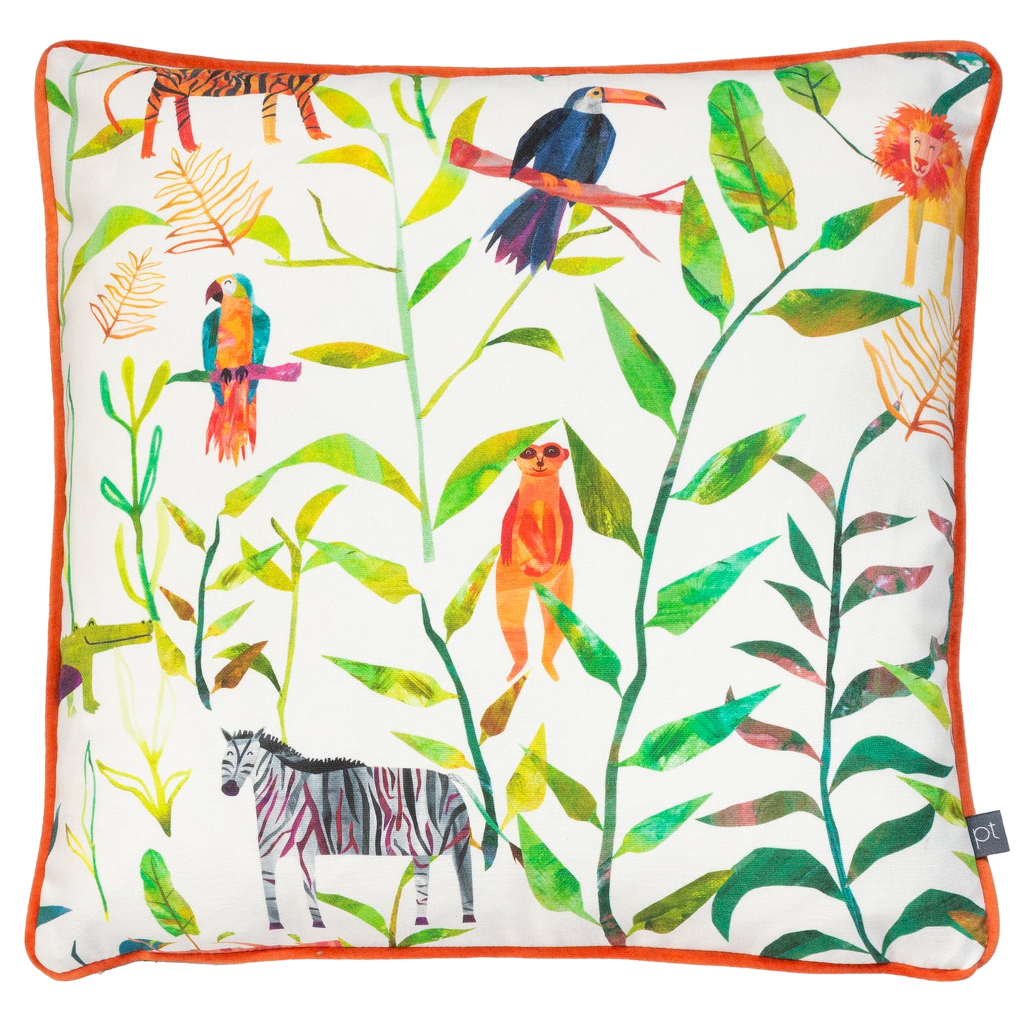 HIDE AND SEEK 43X43 FEATHER FILLED CUSHION JUNGLE